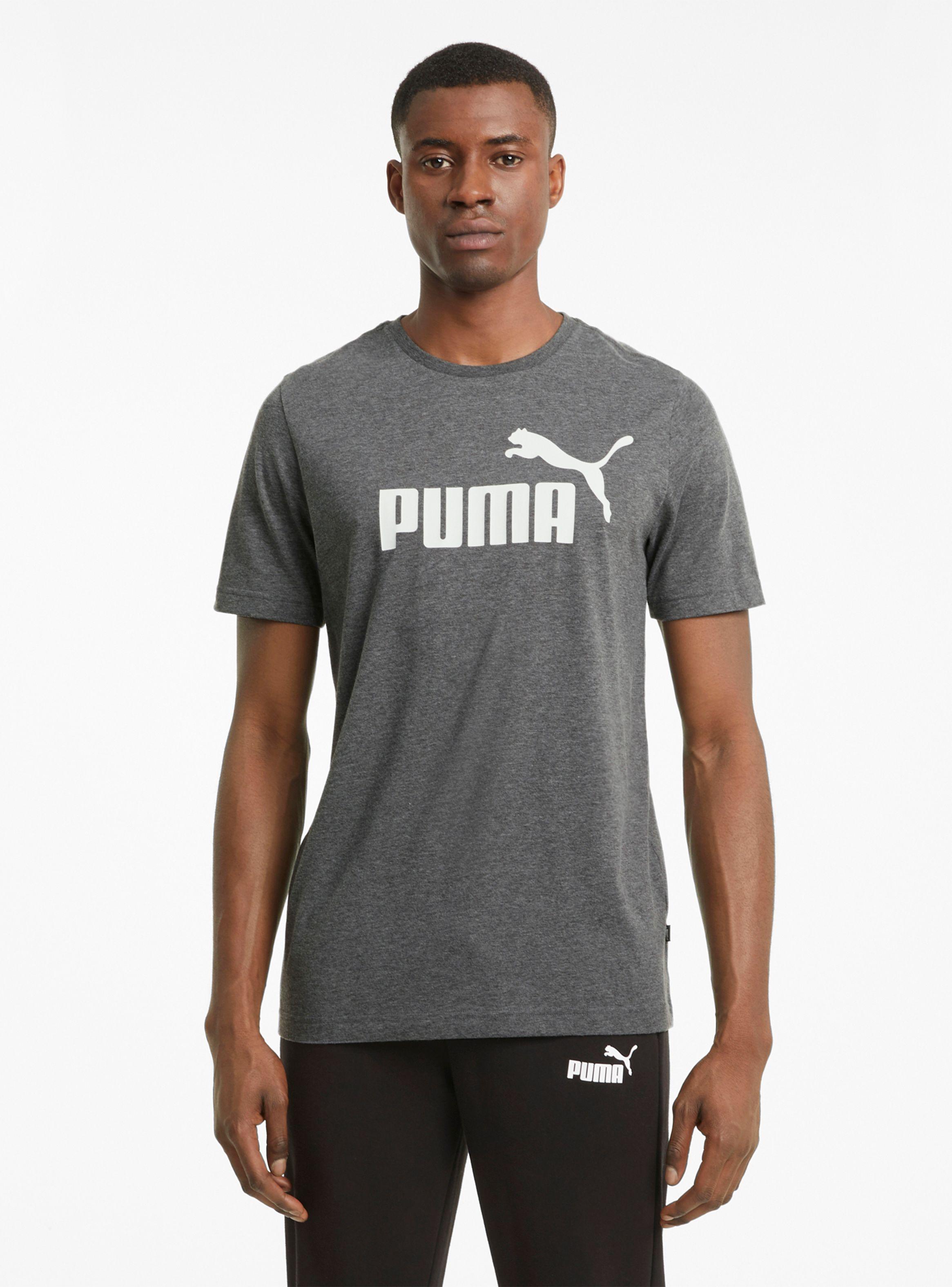 Polera ESS Heather Tee Gris Estampada Hombre-0