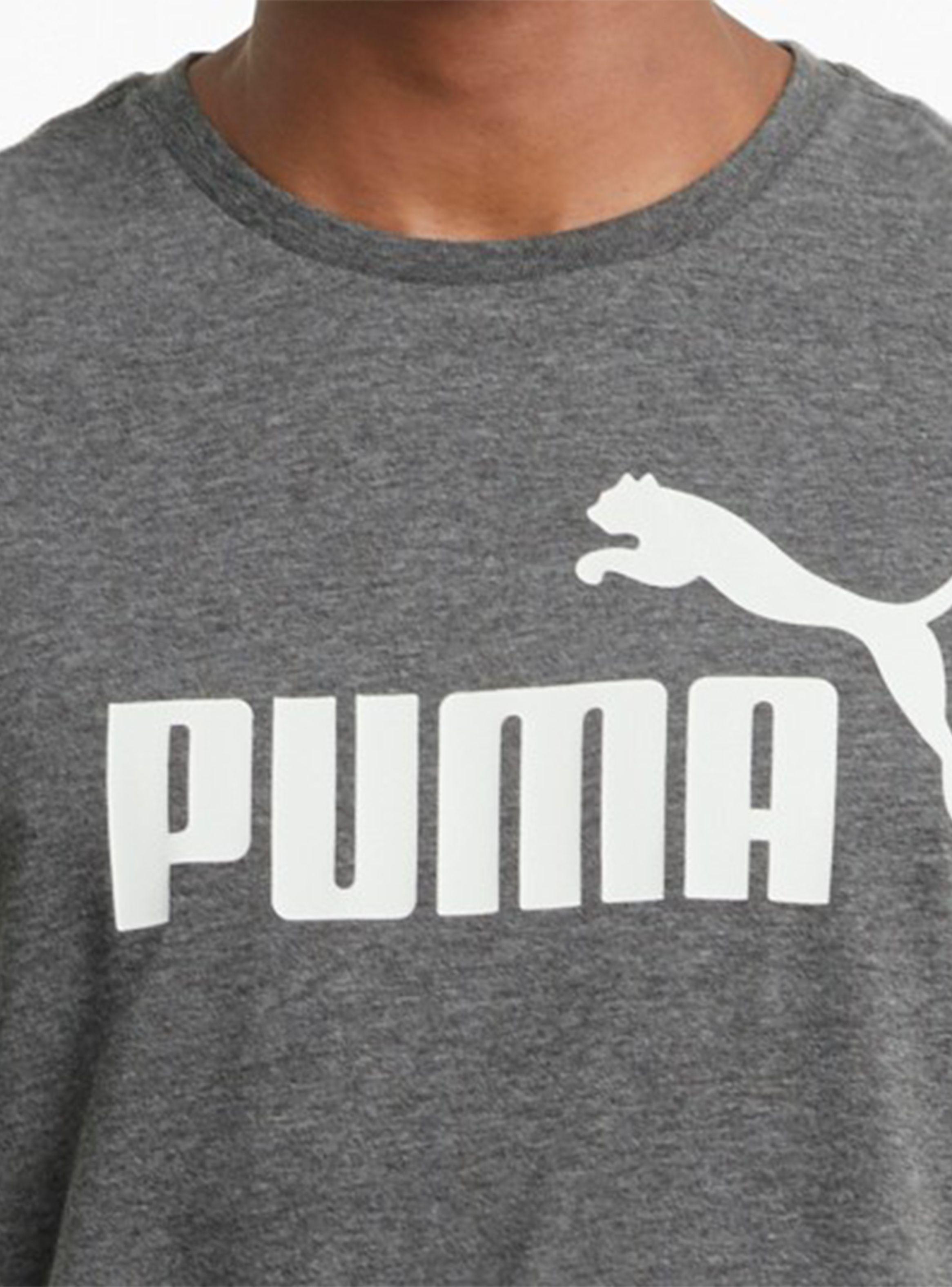 Polera ESS Heather Tee Gris Estampada Hombre-1