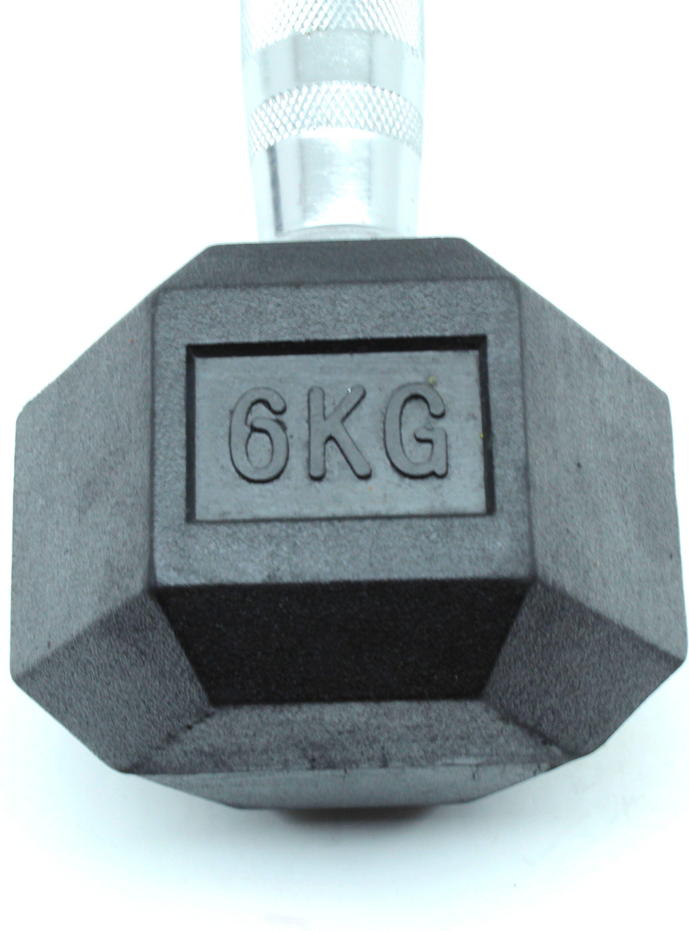 Mancuerna Hexagonal 6 kg Goma-3