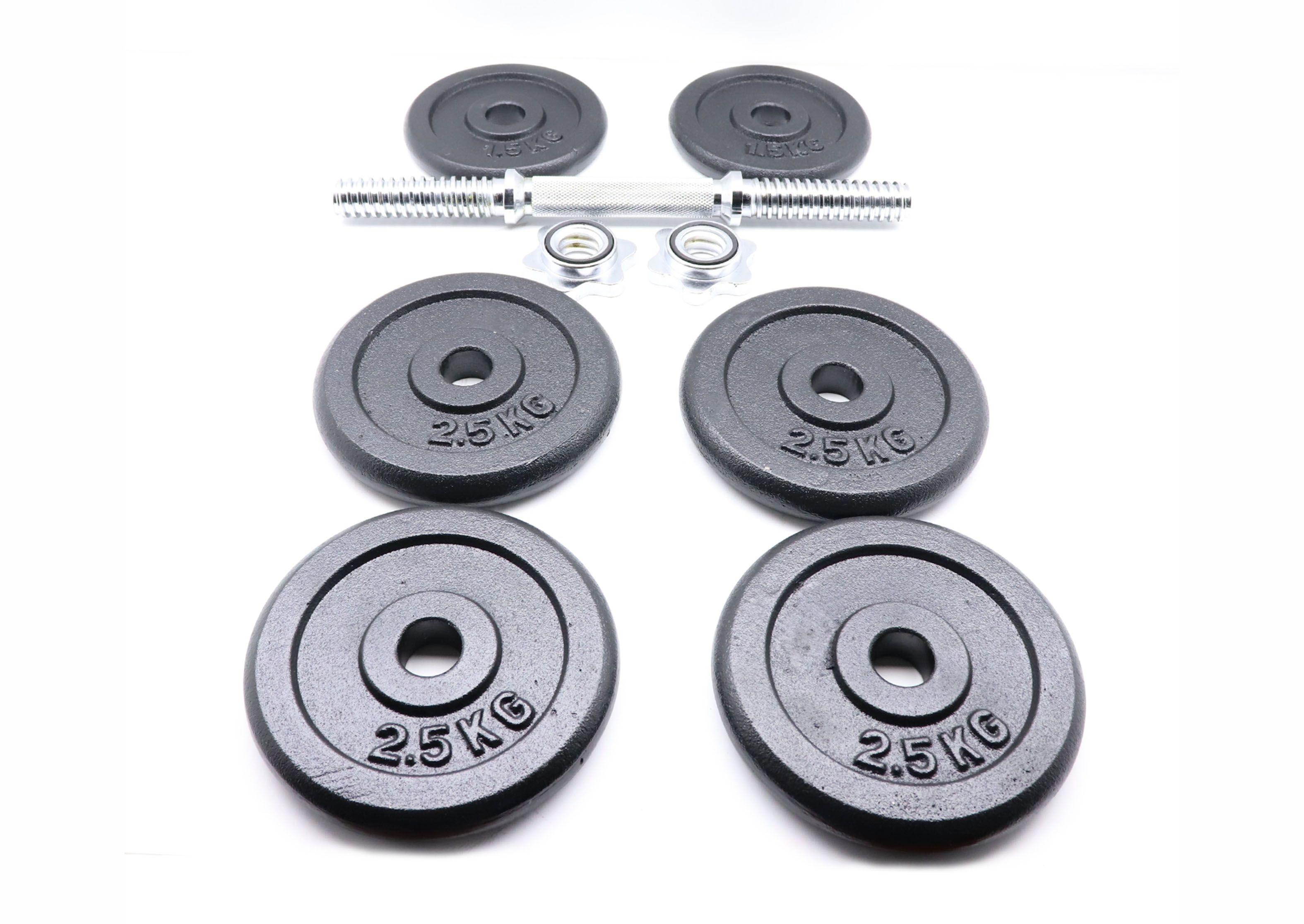 Set Pesas Negras Acero 15 kg JKS-4