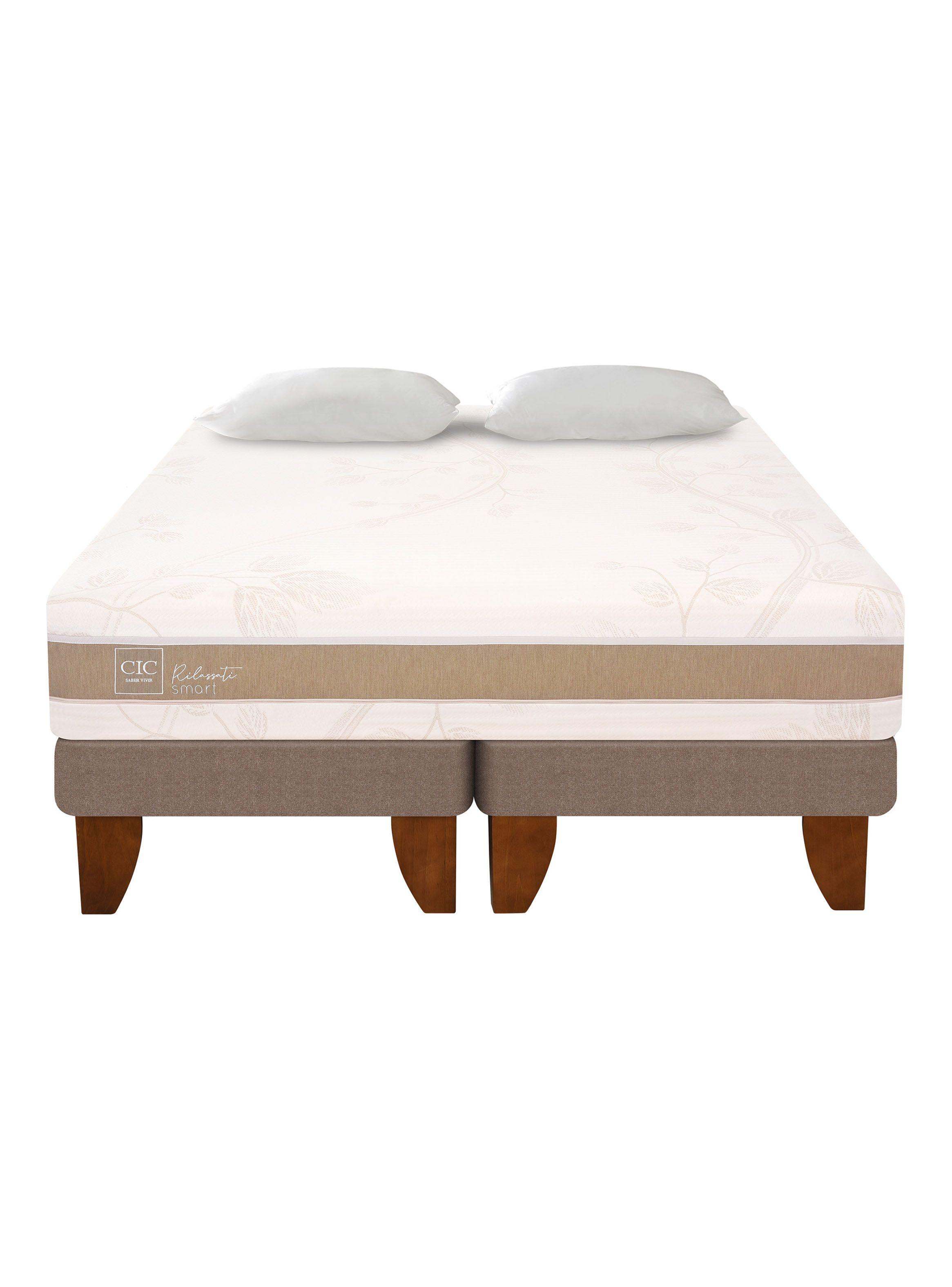 Cama Europea Rilassati Infinity King Base Dividida + Almohadas-2
