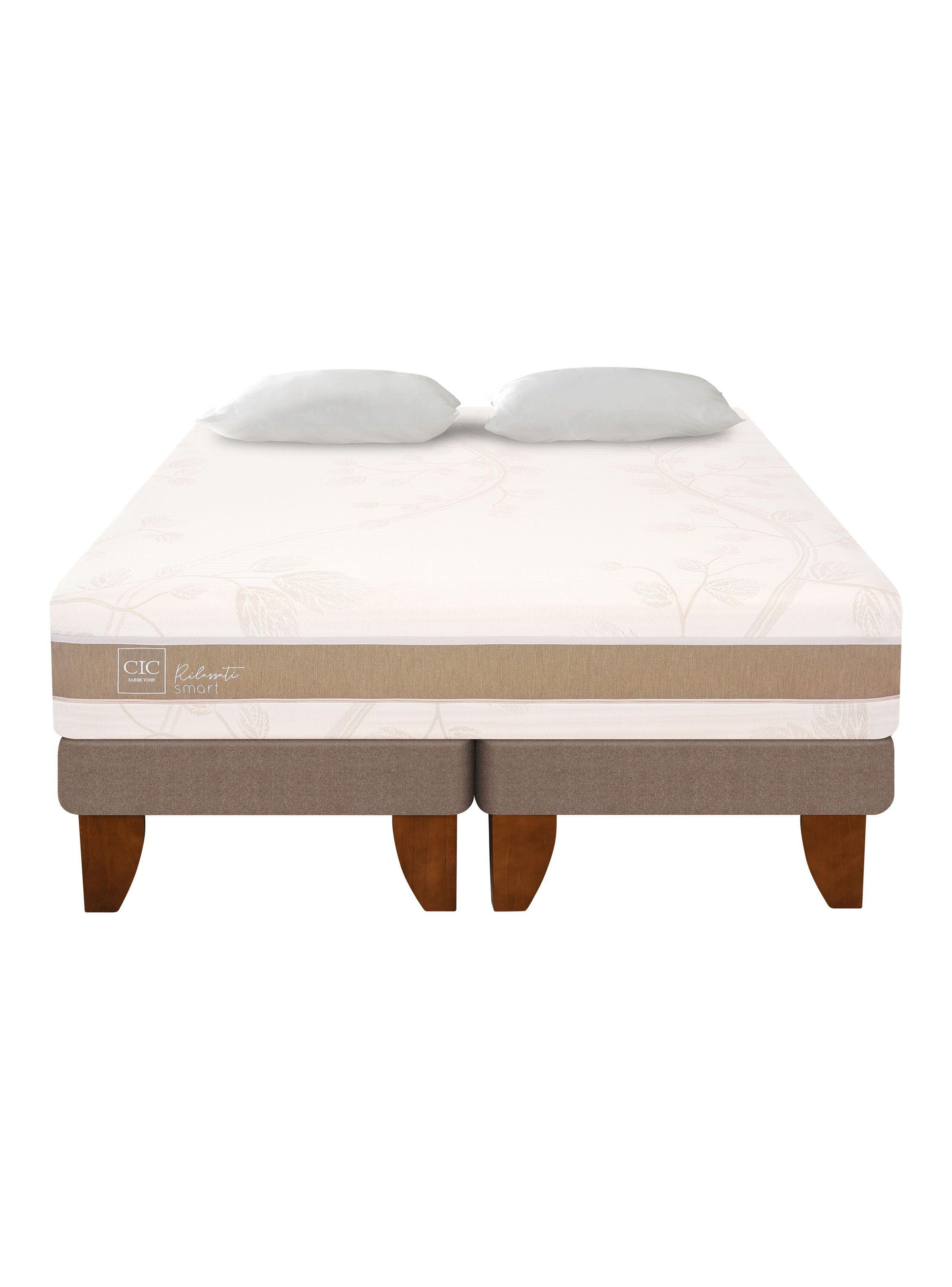 Cama Europea Rilassati Smart King Base Dividida + Almohadas V-2