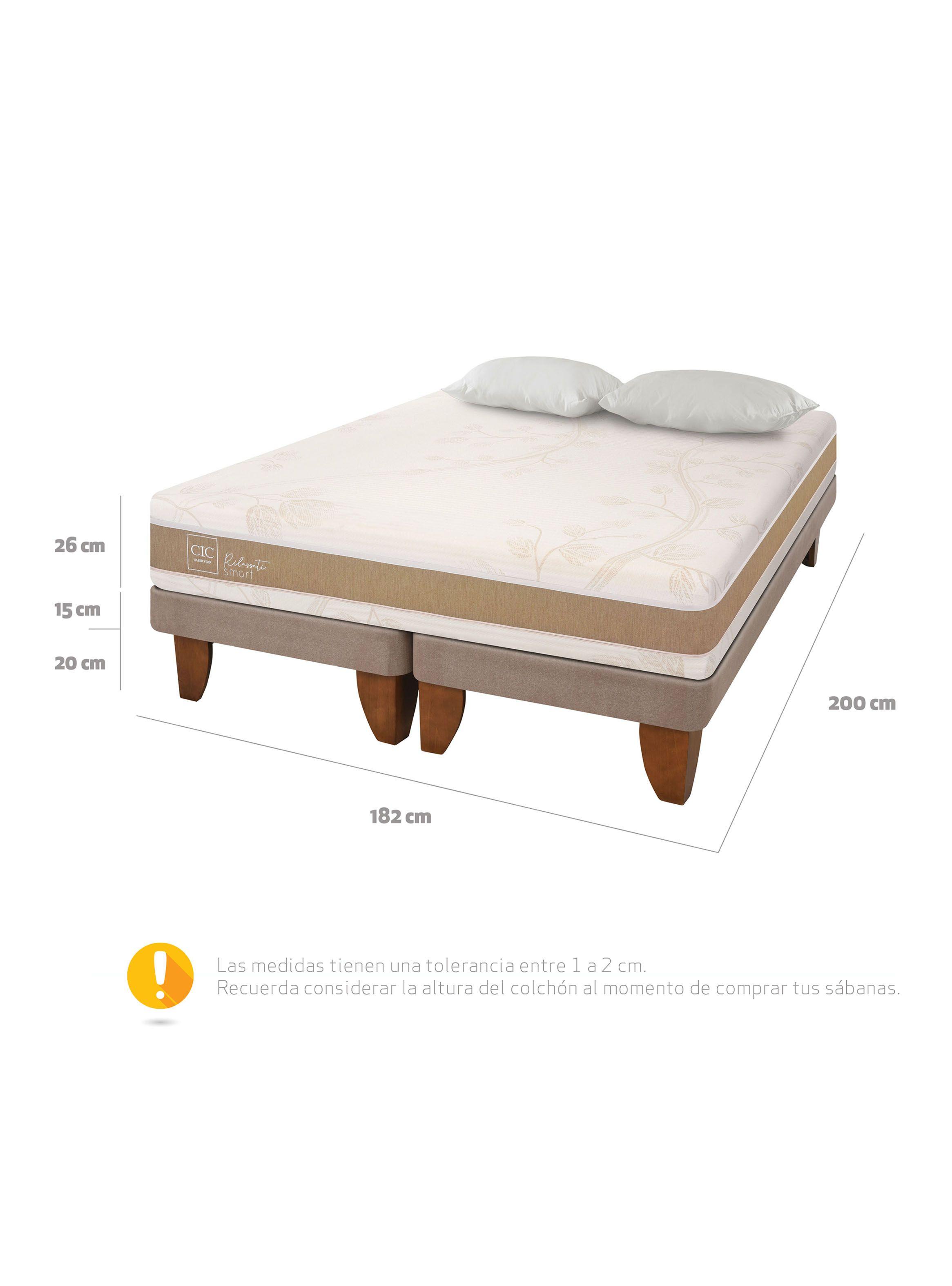 Cama Europea Rilassati Smart King Base Dividida + Almohadas V-1