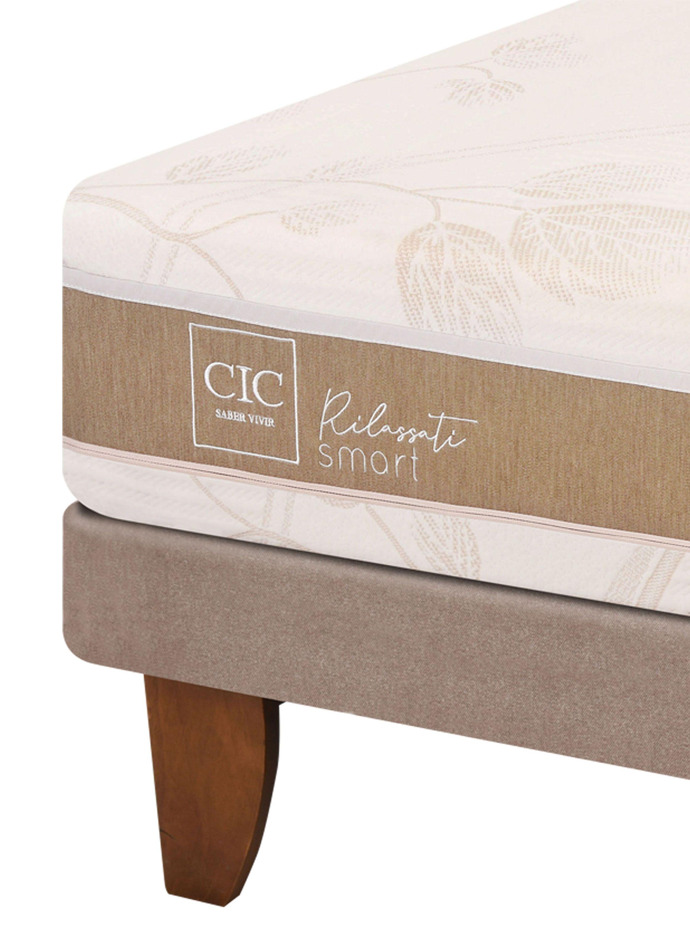 Cama Europea Rilassati Infinity 2 Plazas Base Dividida + Respaldo Miro Café-3