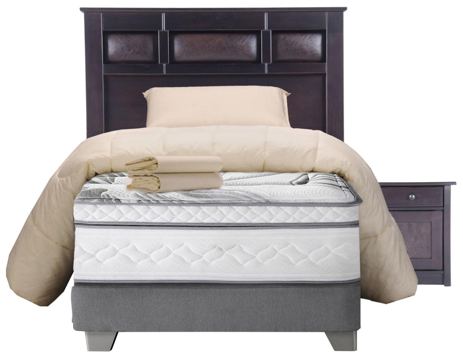Box Spring Art 4 1,5 Plaza + Set Bilbao Textil-0
