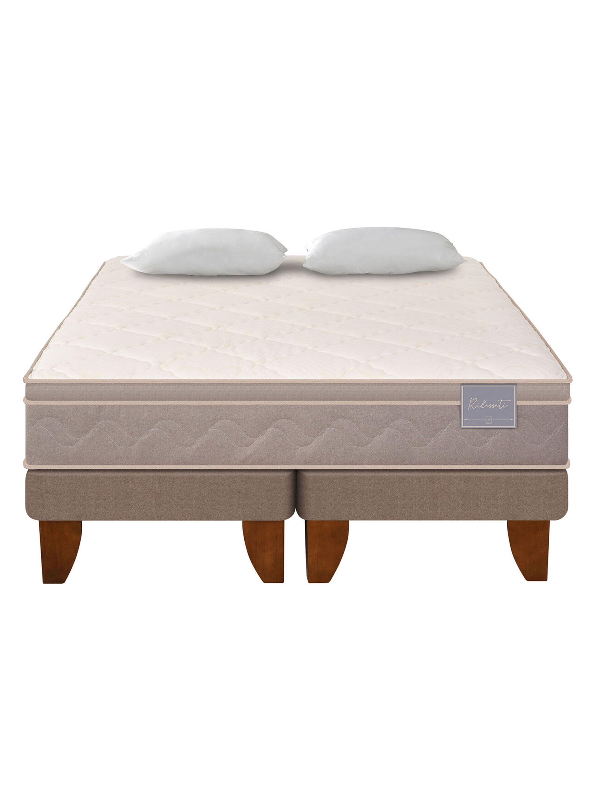 Cama Europea Rilassati 2 Plazas Long Base Dividida + Almohadas-2