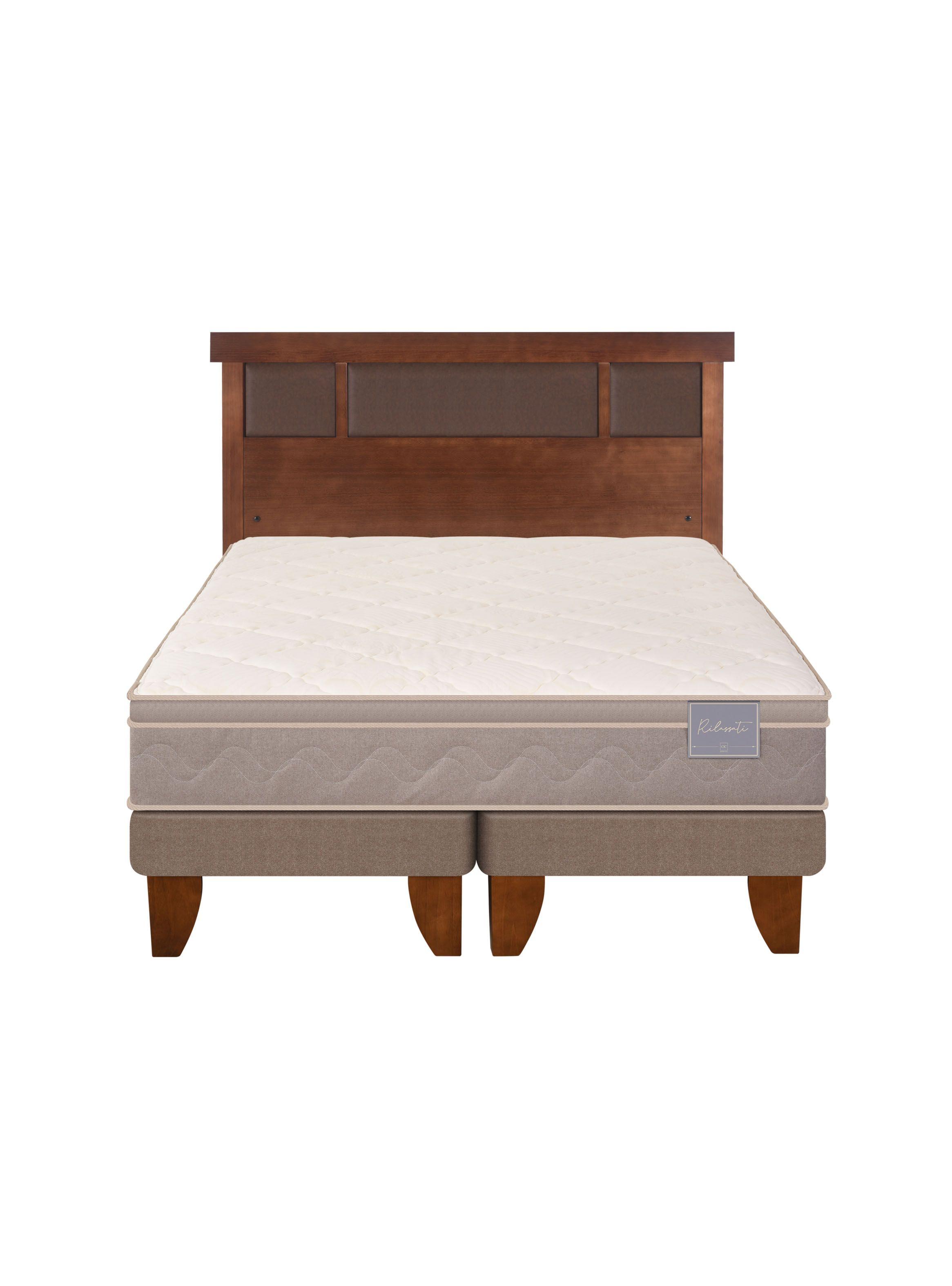 Cama Europea Rilassati 2 Plazas Base Dividida + Respaldo New Dublin Café-2