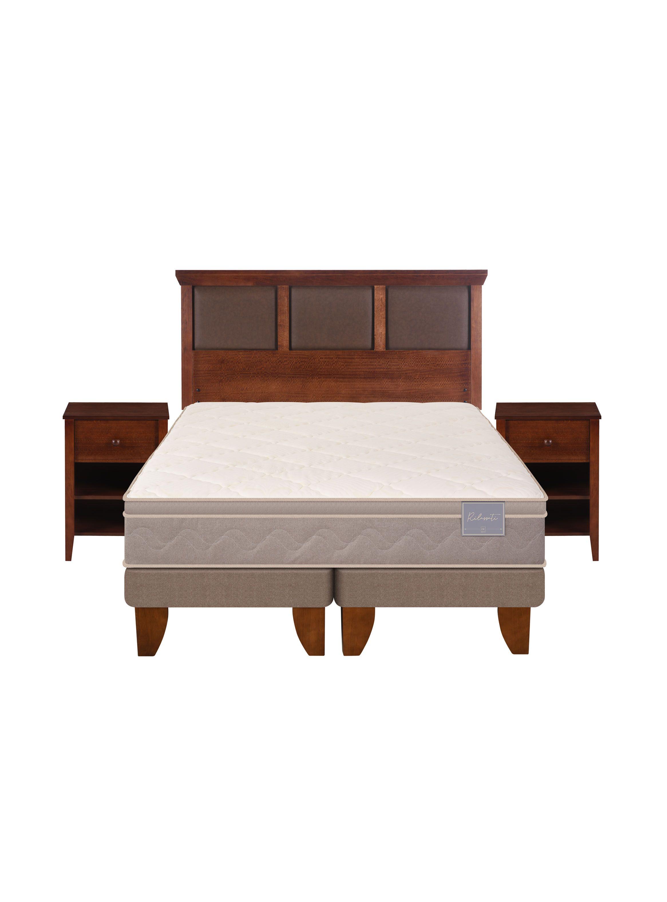 Cama Europea Rilassati King Base Dividida + Set Muebles New Torino Café-2