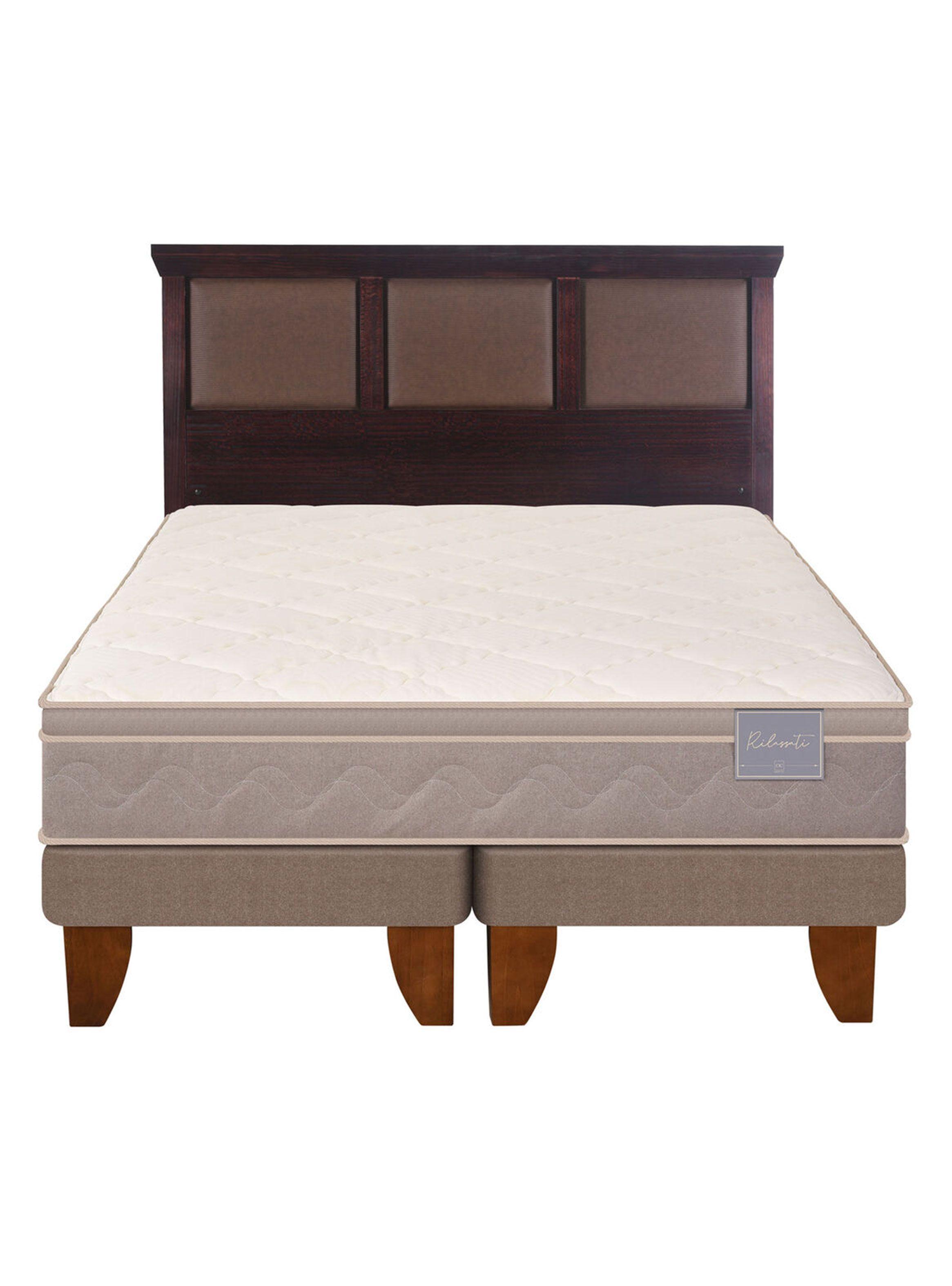 Cama Europea Rilassati 2 Plazas Long Base Dividida + Respaldo New Torino Chocolate-2