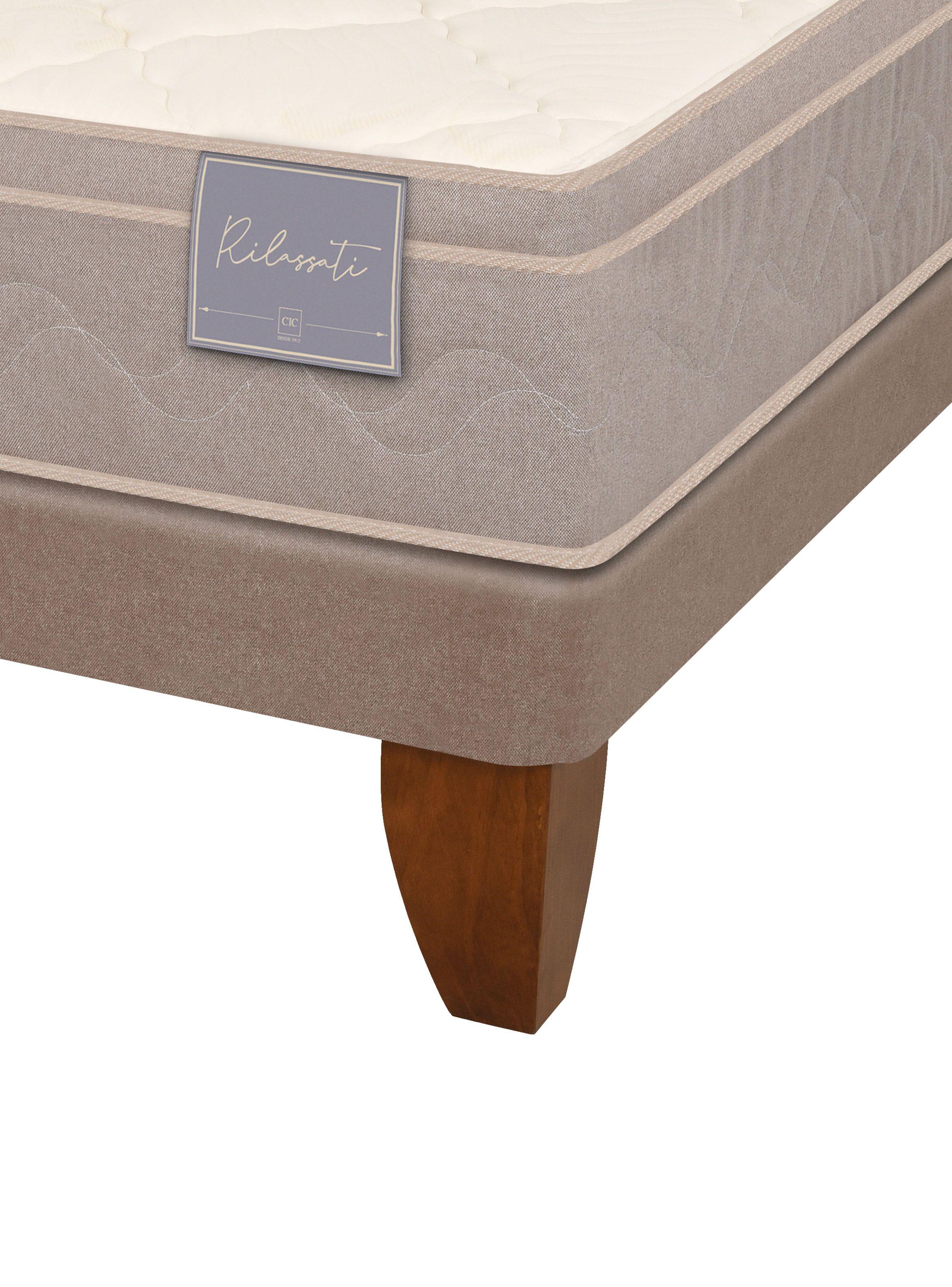 Cama Europea Rilassati King Base Dividida + Respaldo New Torino Chocolate-3
