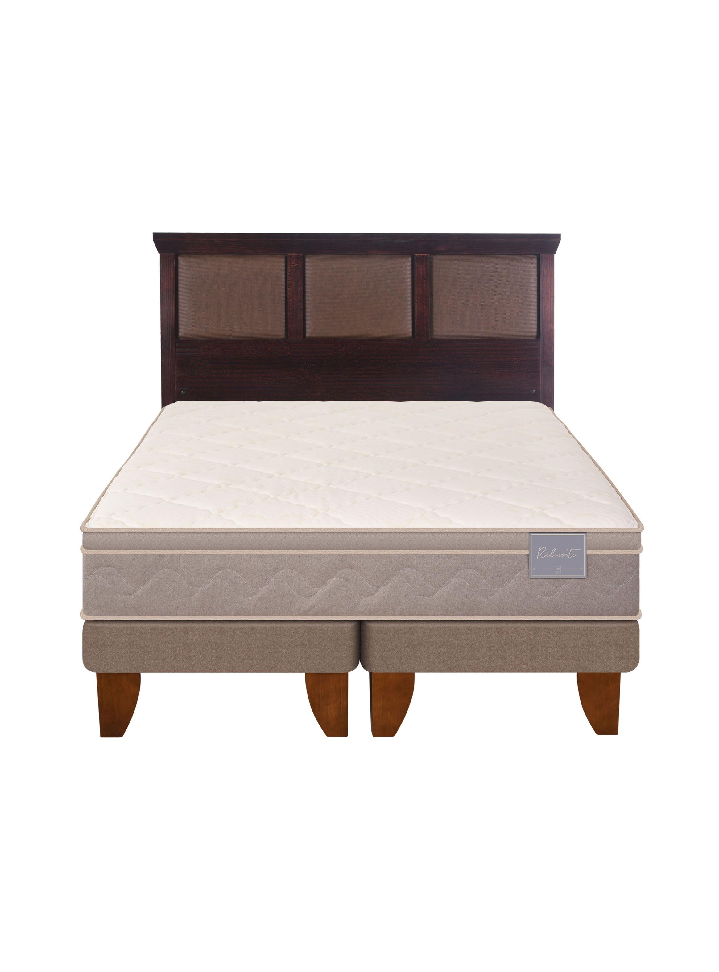 Cama Europea Rilassati King Base Dividida + Respaldo New Torino Chocolate-2