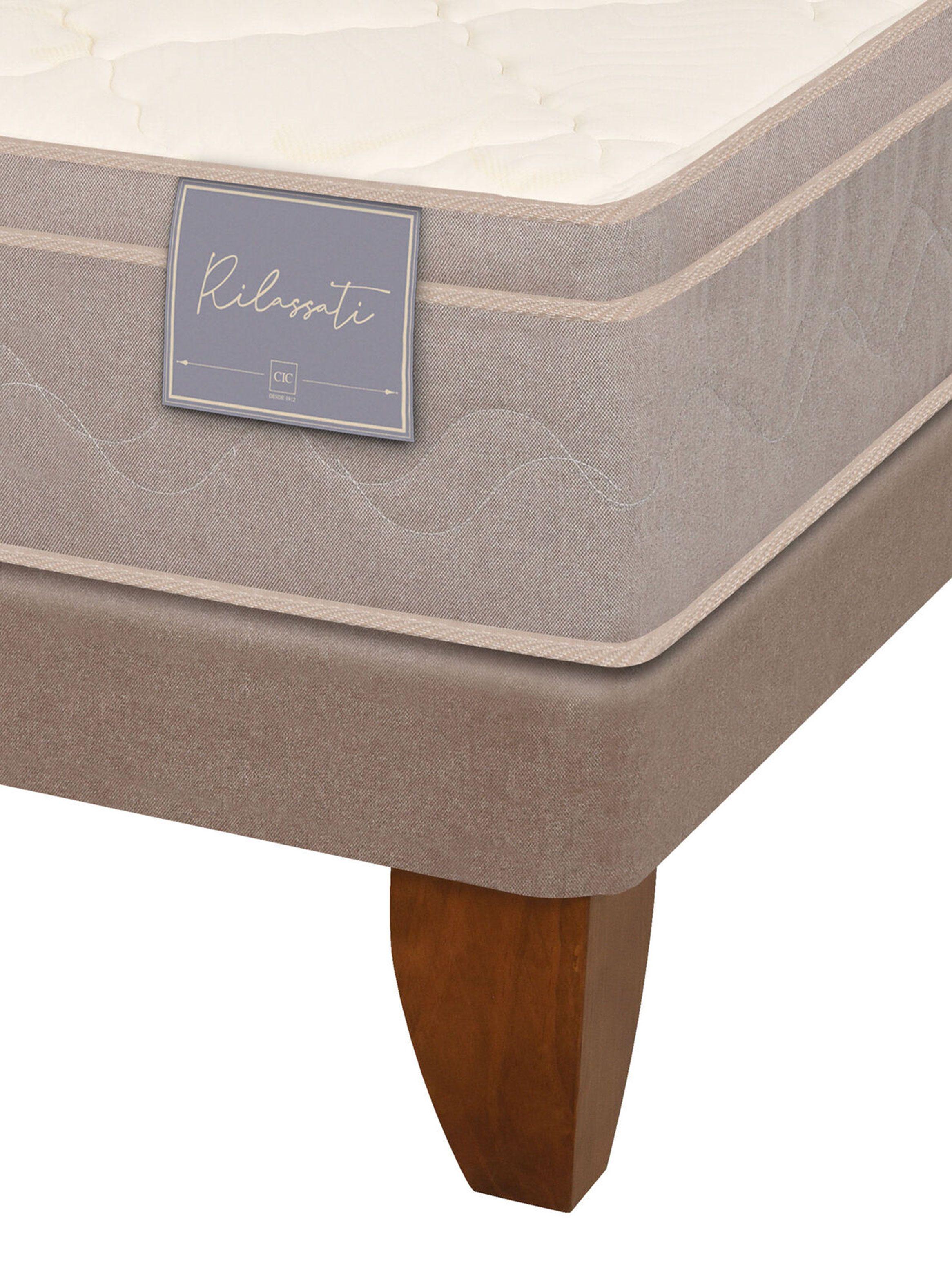 Cama Europea Rilassati 2 Plazas Long Base Dividida + Respaldo Kavery Grafito-3