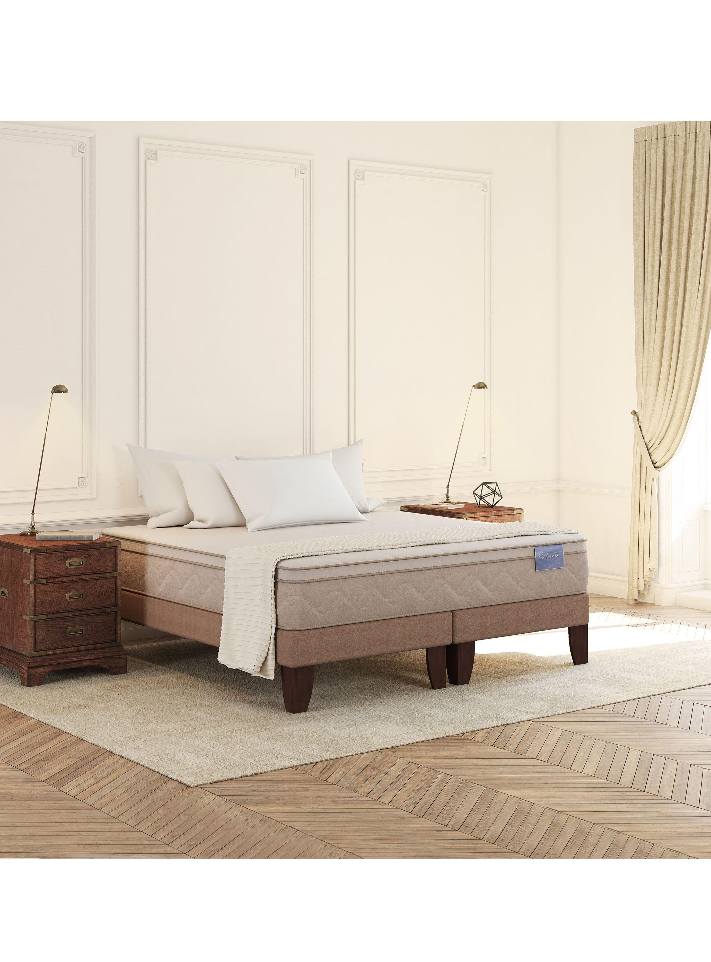 Cama Europea Rilassati King Base Dividida + Respaldo Kavery Grafito-4