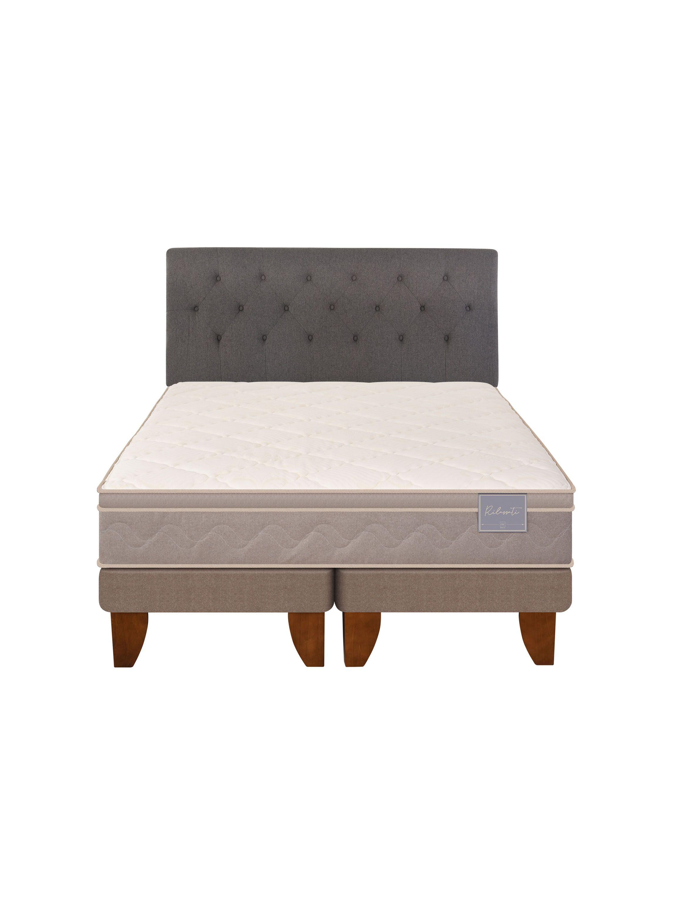 Cama Europea Rilassati King Base Dividida + Respaldo Kavery Grafito-2