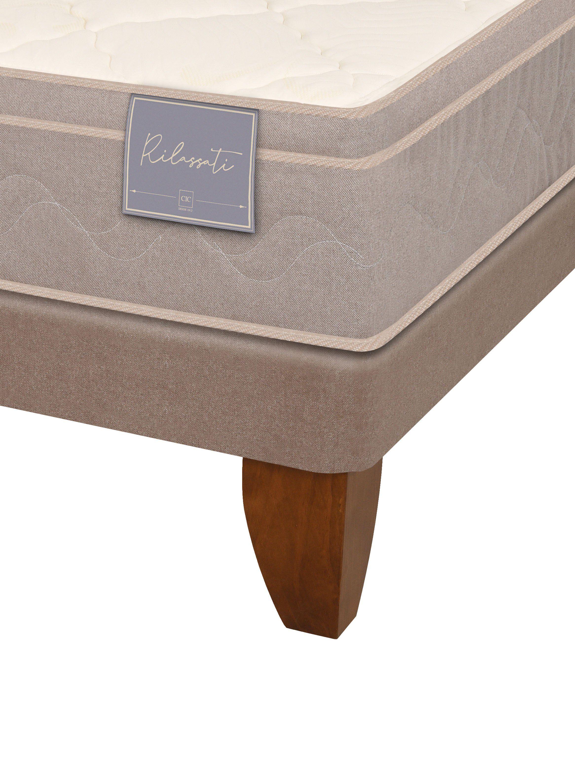 Cama Europea Rilassati 2 Plazas Long Base Dividida + Set Muebles Miro Café-3