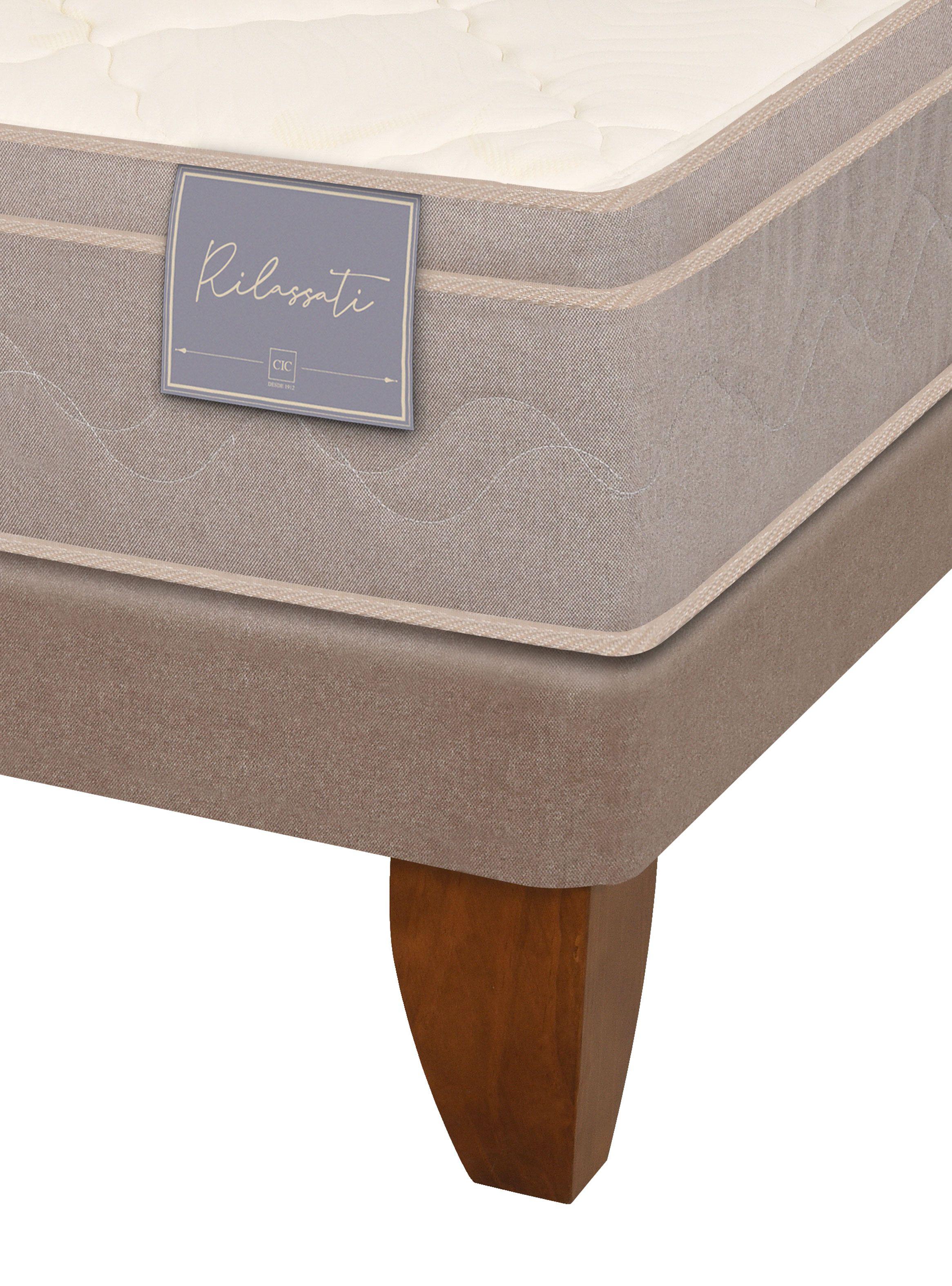 Cama Europea Rilassati King Base Dividida + Respaldo Tamesis Gris-3