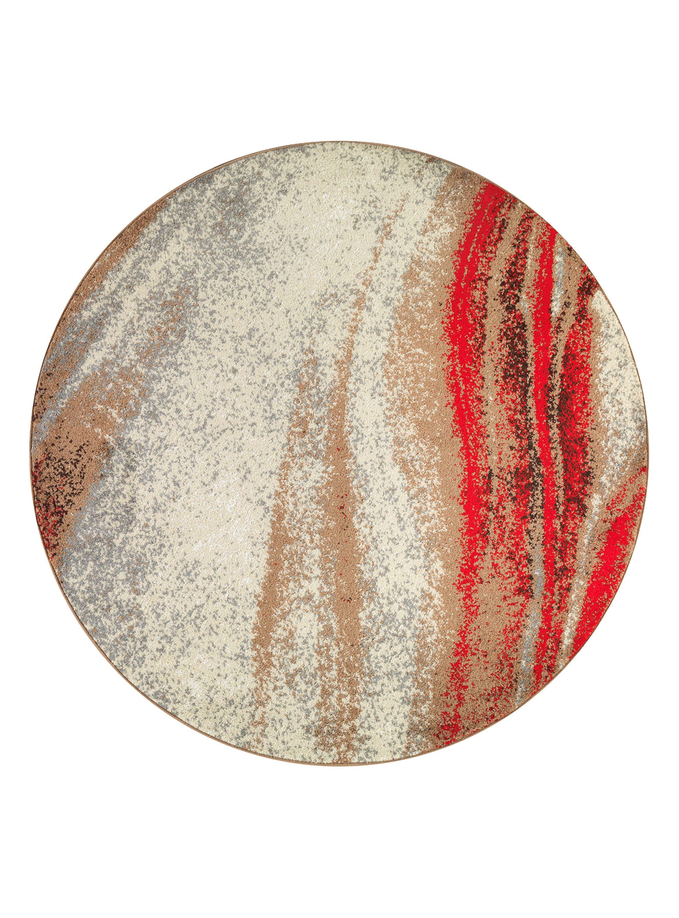 Alfombra Redonda Amigo 160 cm Beige Ondas-0