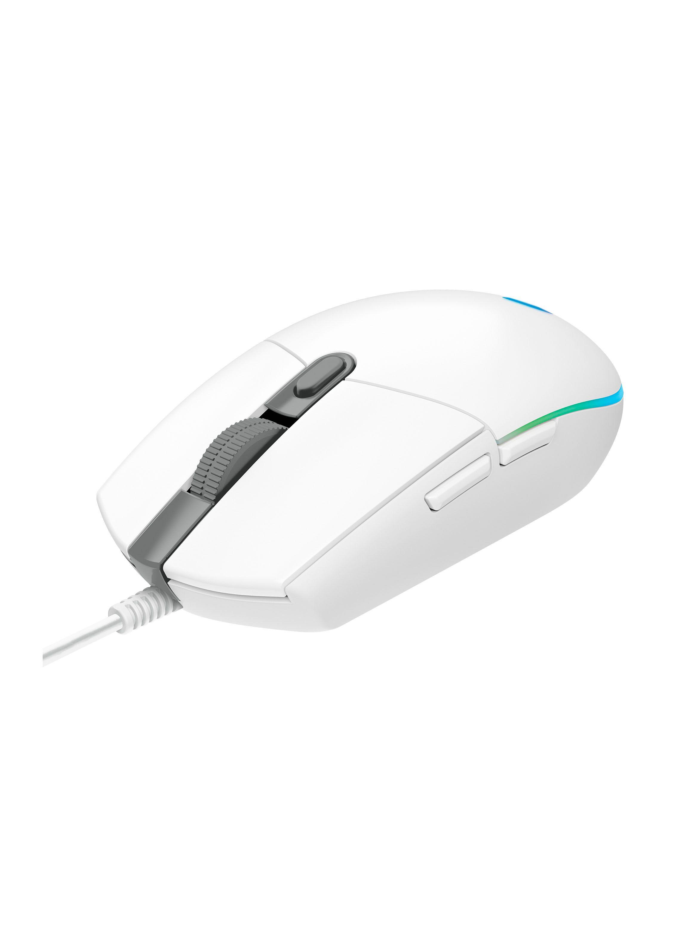 Mouse Gamer Alámbrico G203 RGB Light Blanco-3