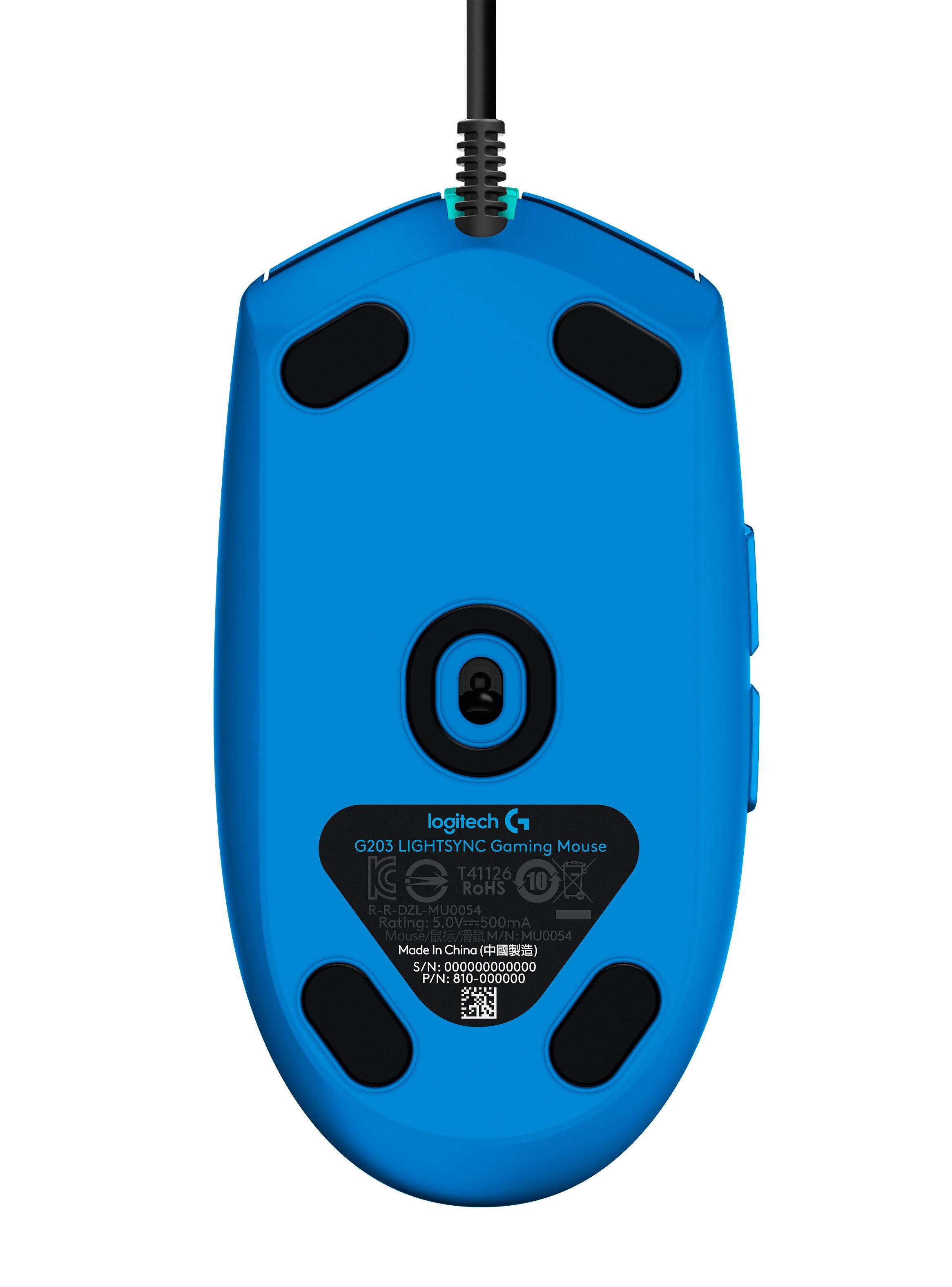 Mouse Gamer Alámbrico G203 RGB Ligth Azul-2