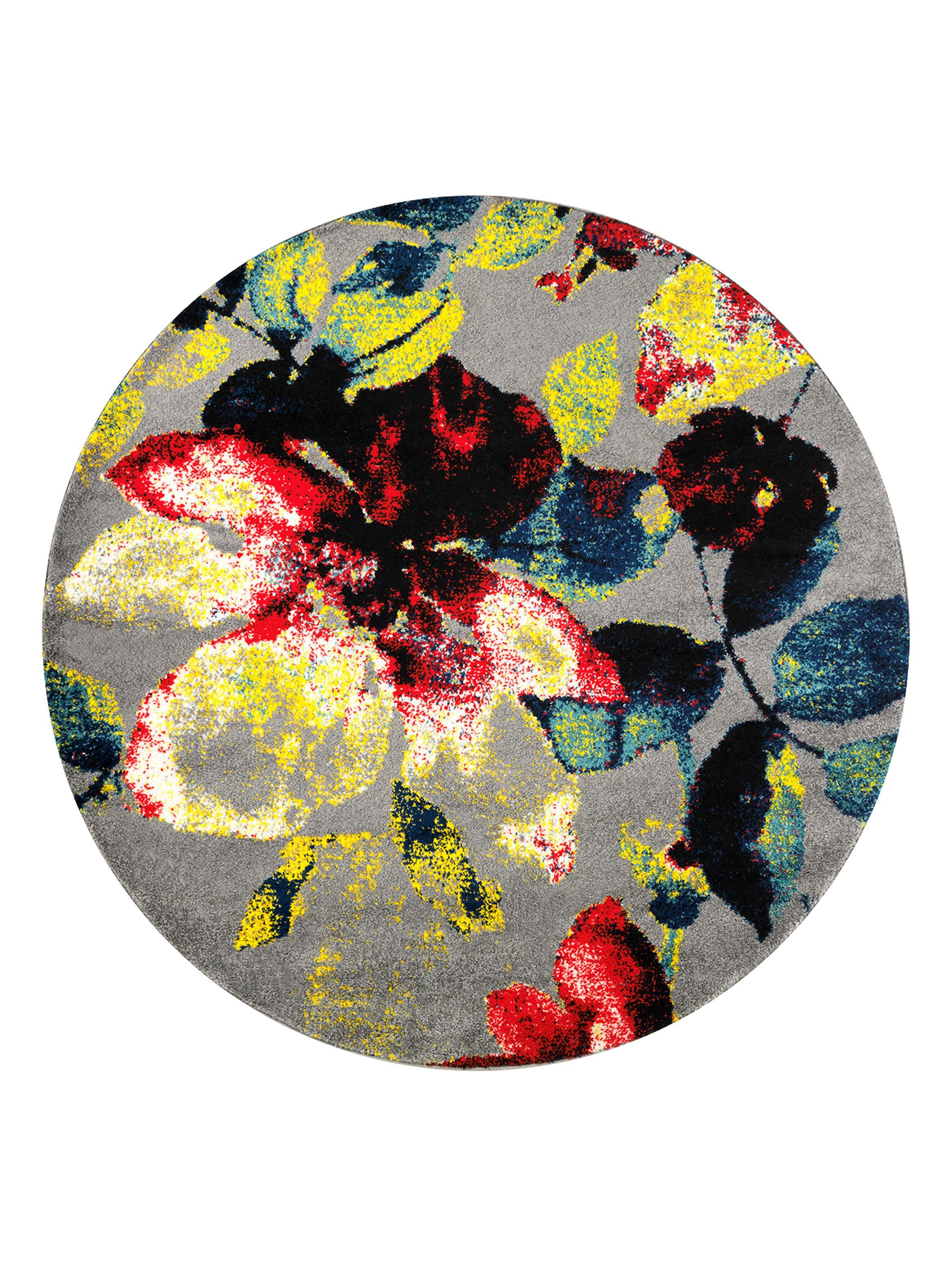 Alfombra Redonda Florida D2 160 cm Gris-0