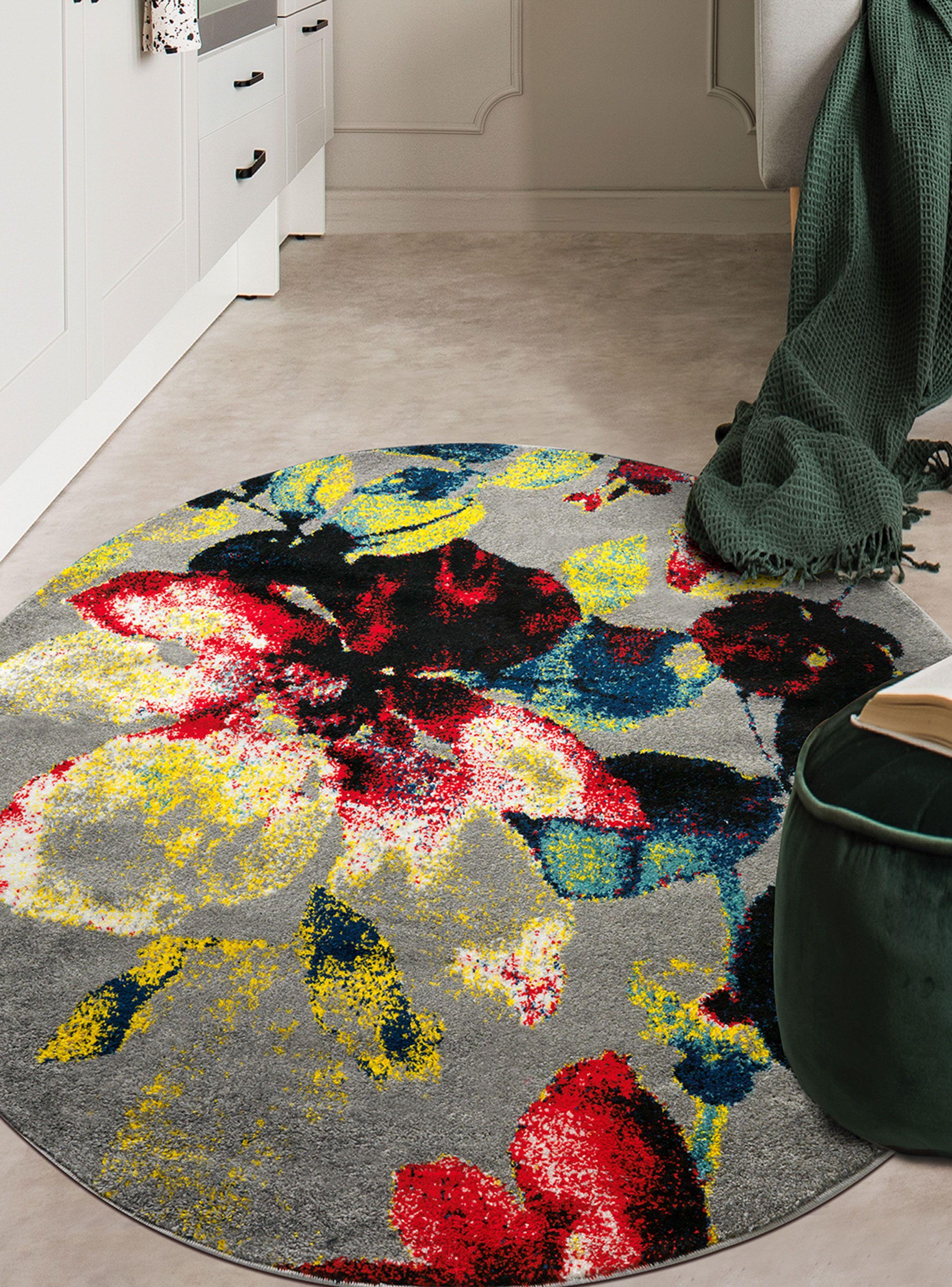 Alfombra Redonda Florida D2 160 cm Gris-2