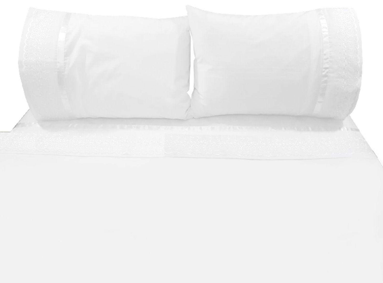 Sábanas Victorianas Súper King 200 Hilos Broderie Blanco-1