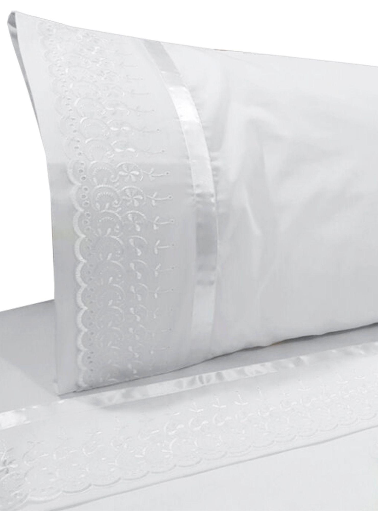 Sábanas Victorianas Súper King 200 Hilos Broderie Blanco-0