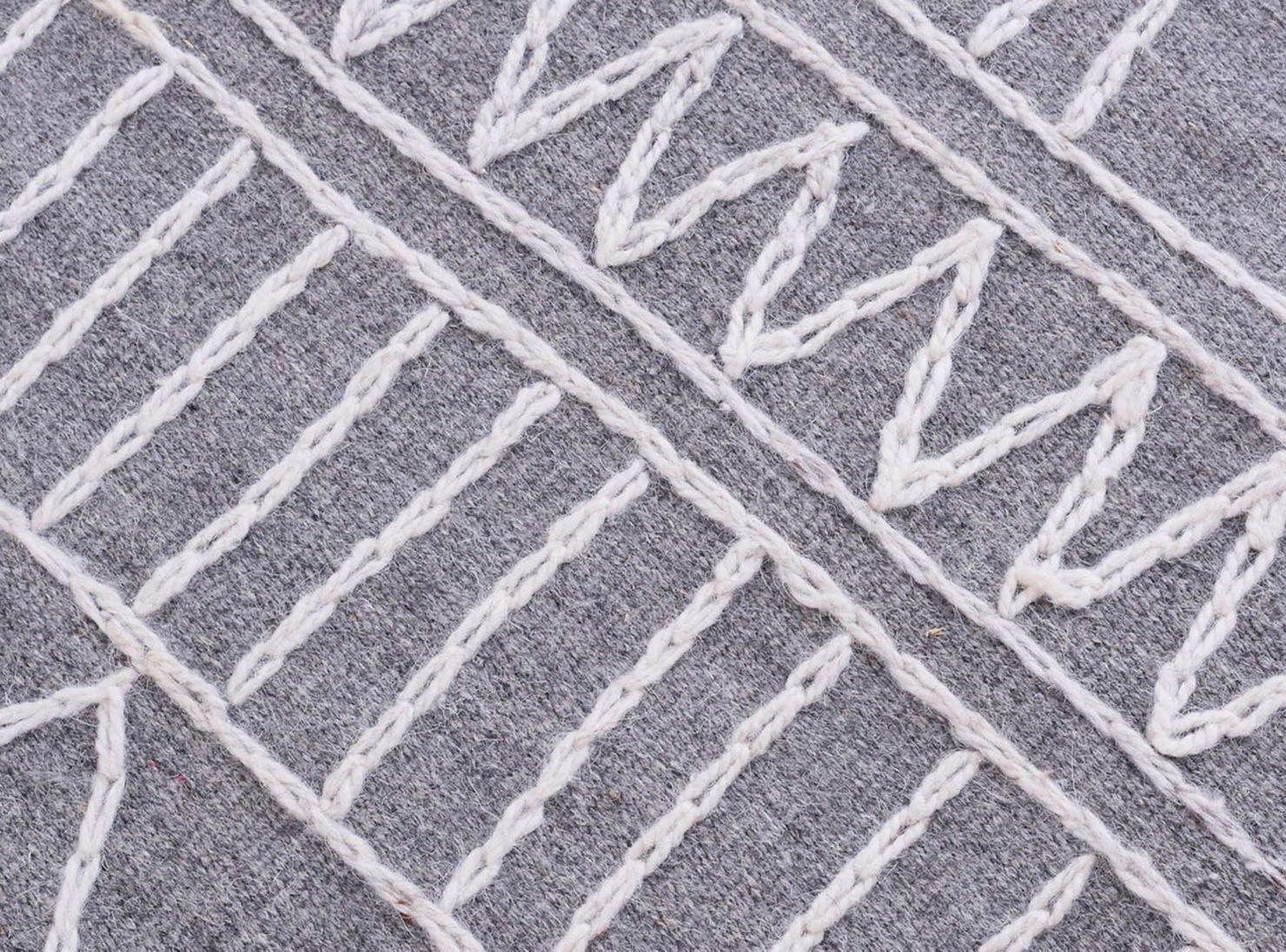 Alfombra Handwoven Lana Sahara 140 x 200 cm Gris DIB-1