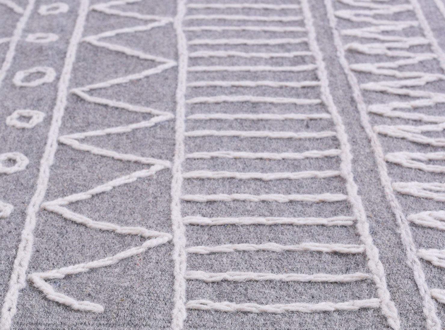 Alfombra Handwoven Lana Sahara 140 x 200 cm Gris DIB-2