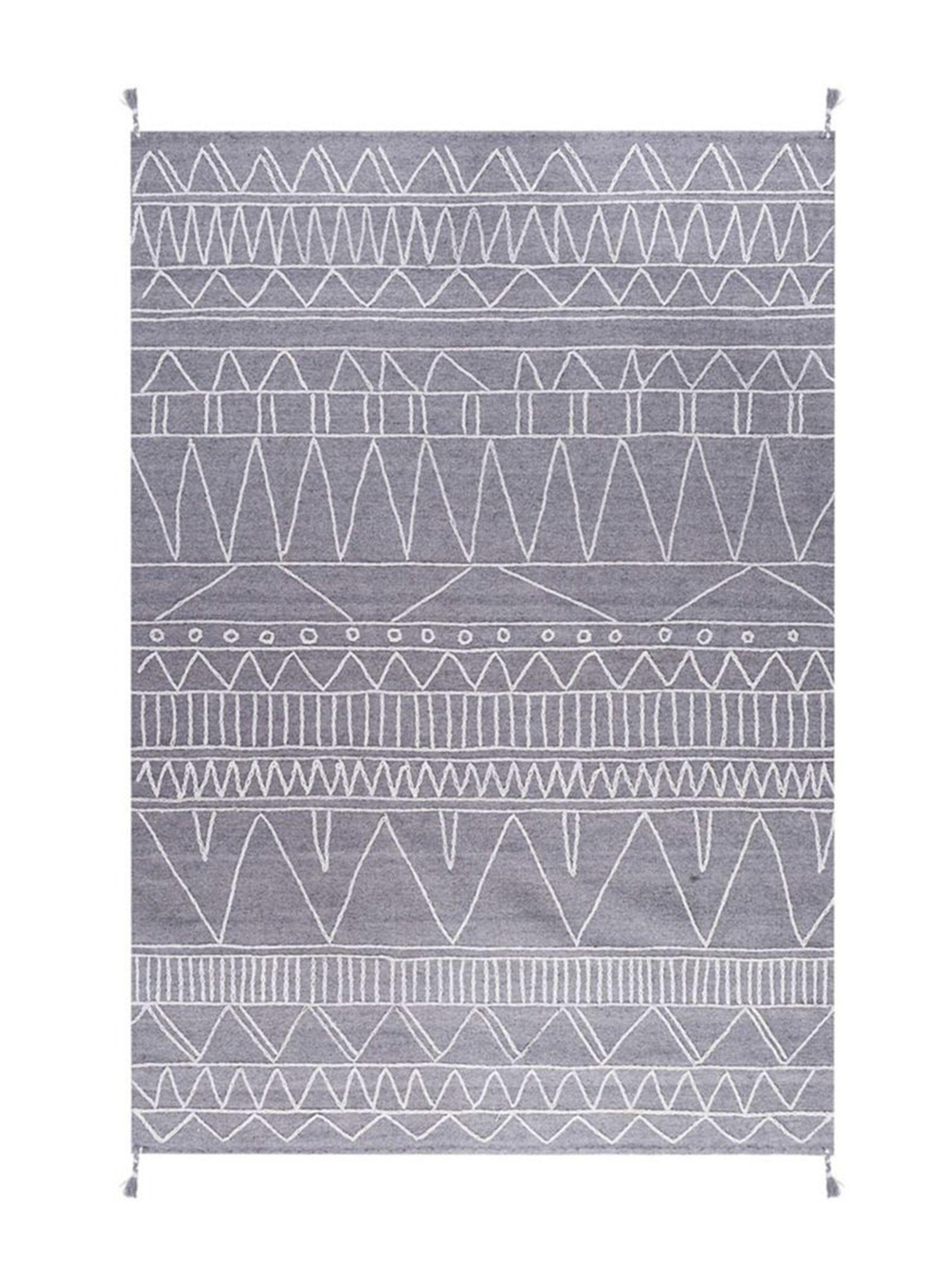 Alfombra Handwoven Lana Sahara 140 x 200 cm Gris DIB-0