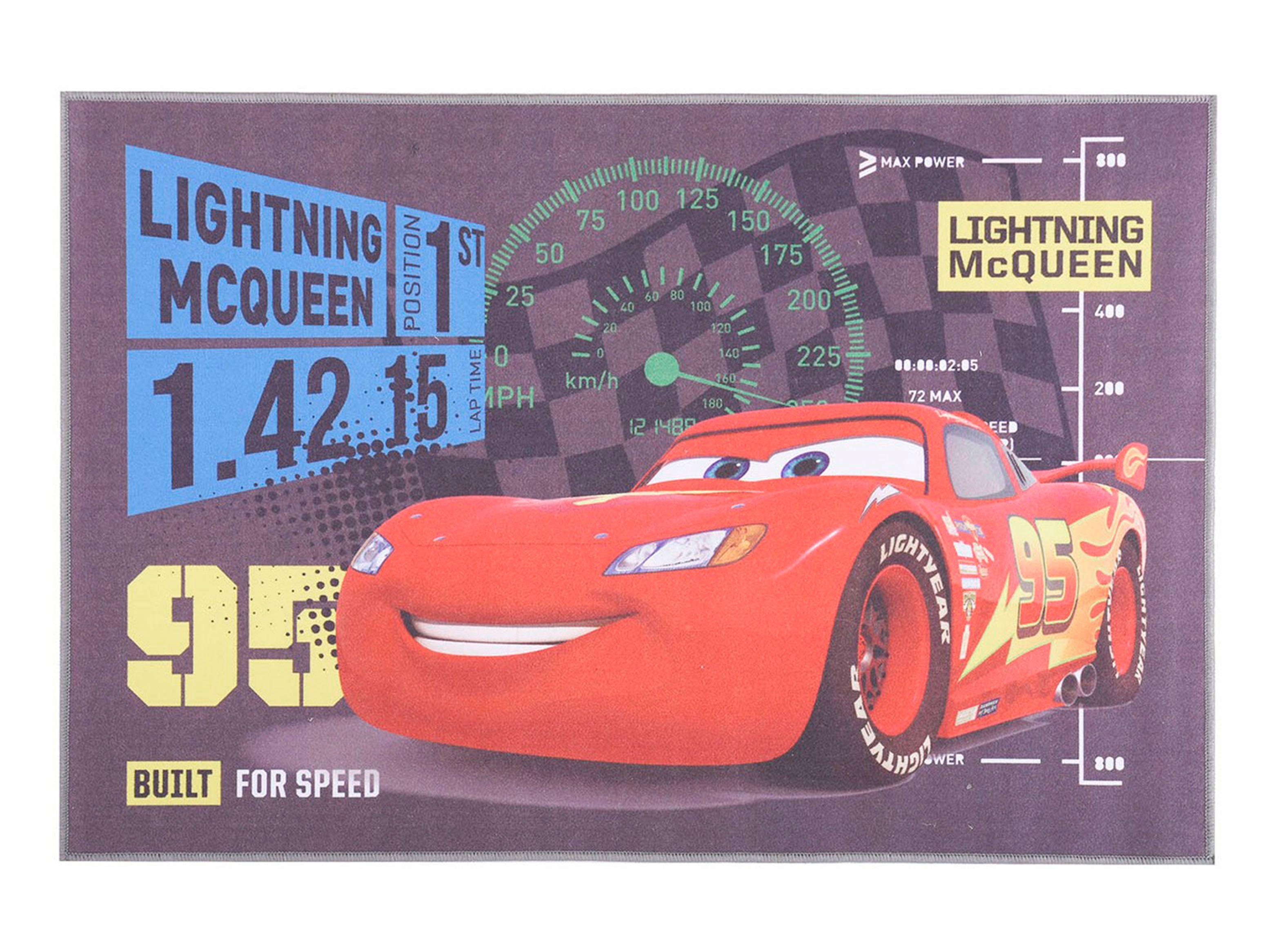 Bajada de Cama 57 x 90 cm Disney Mcqueen Negro Rojo-0