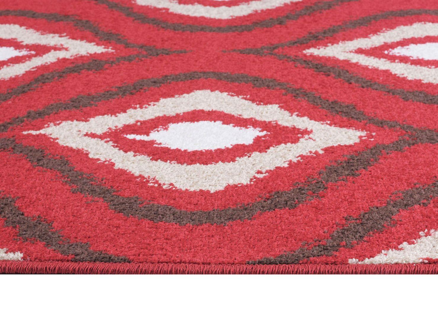 Alfombra Kaleb Formas Rojo 116 x 170 cm-1