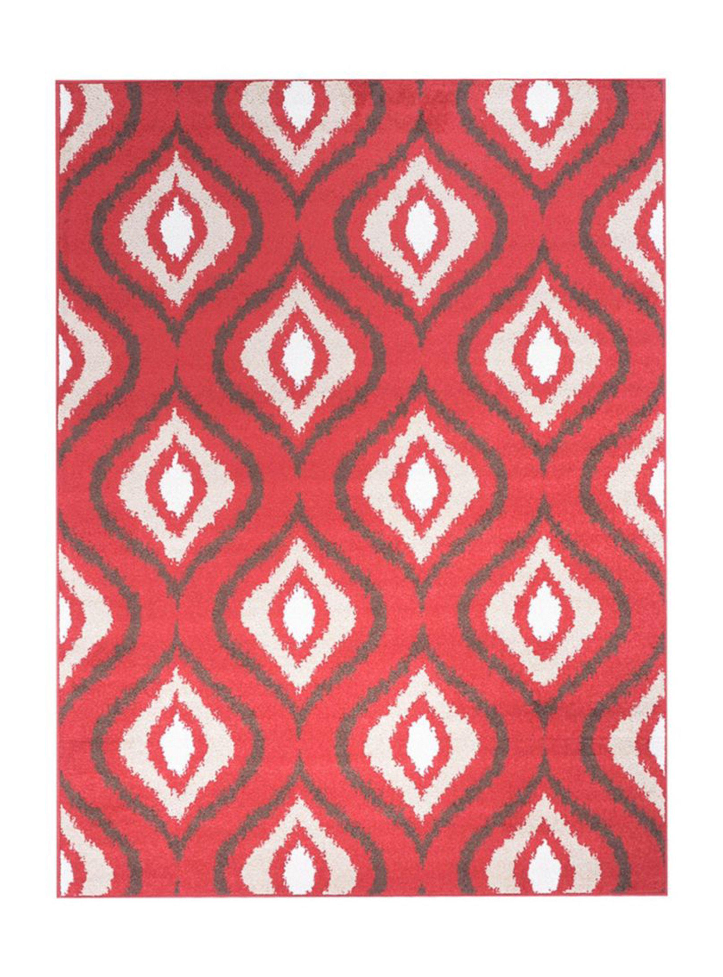 Alfombra Kaleb Formas Rojo 116 x 170 cm-0