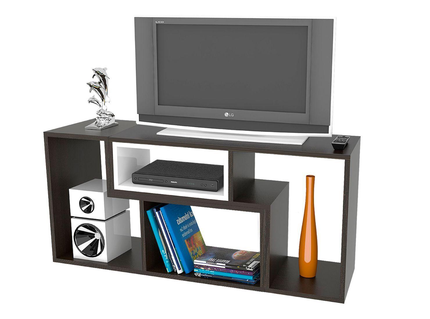 Combo Living Beijing Wengué Rack Extensible TV 40'' + Biblioteca Cubo + Arrimo-8