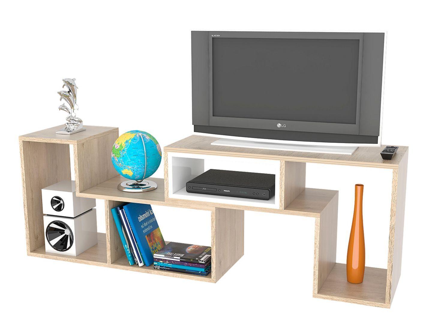 Combo Living Beijing Rovere Rack Extensible TV 40'' + Arrimo + Mesa de Centro-9