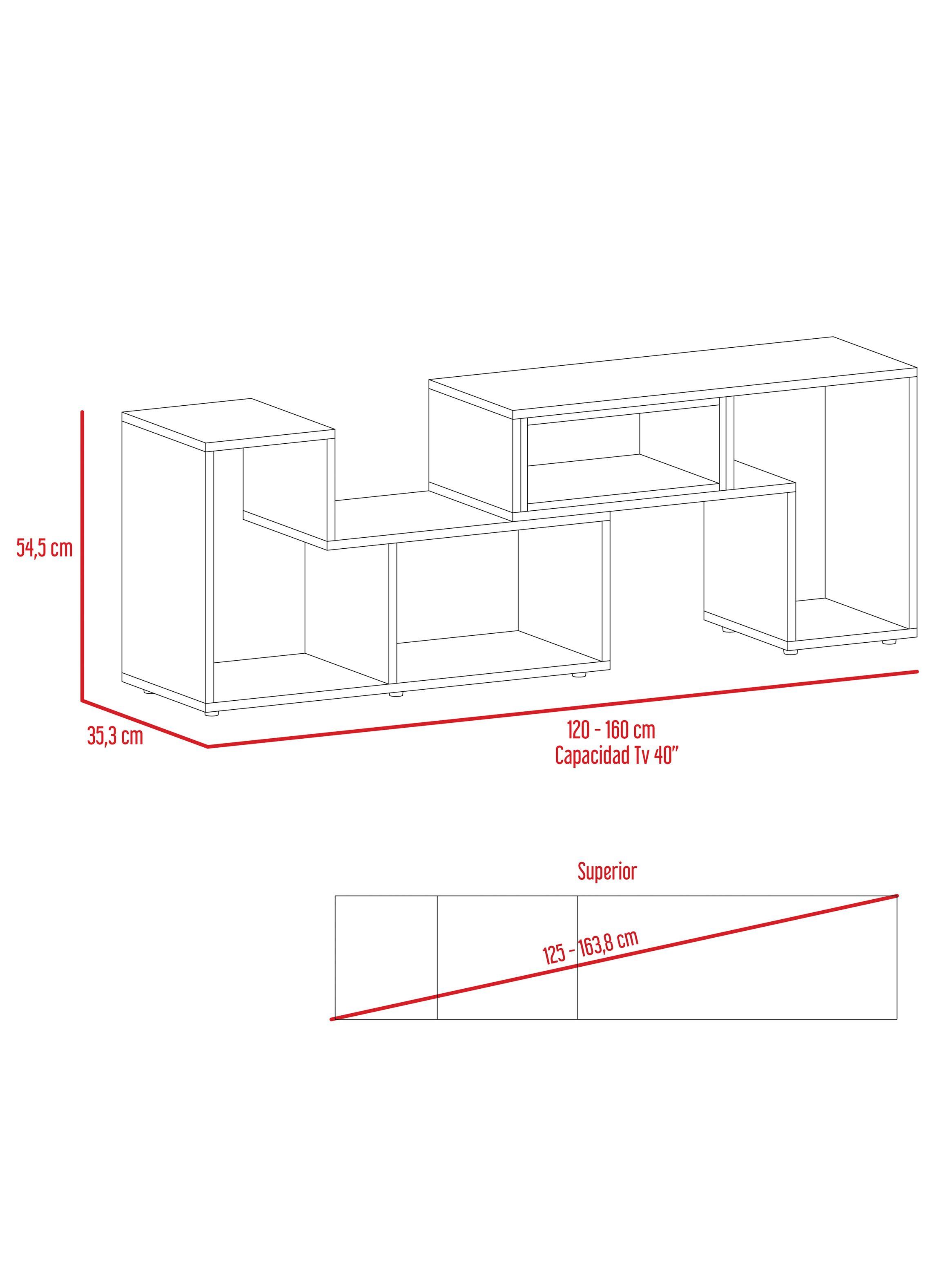 Combo Living Beijing Wengué Bar Kava + Rack Extensible TV 60''-2