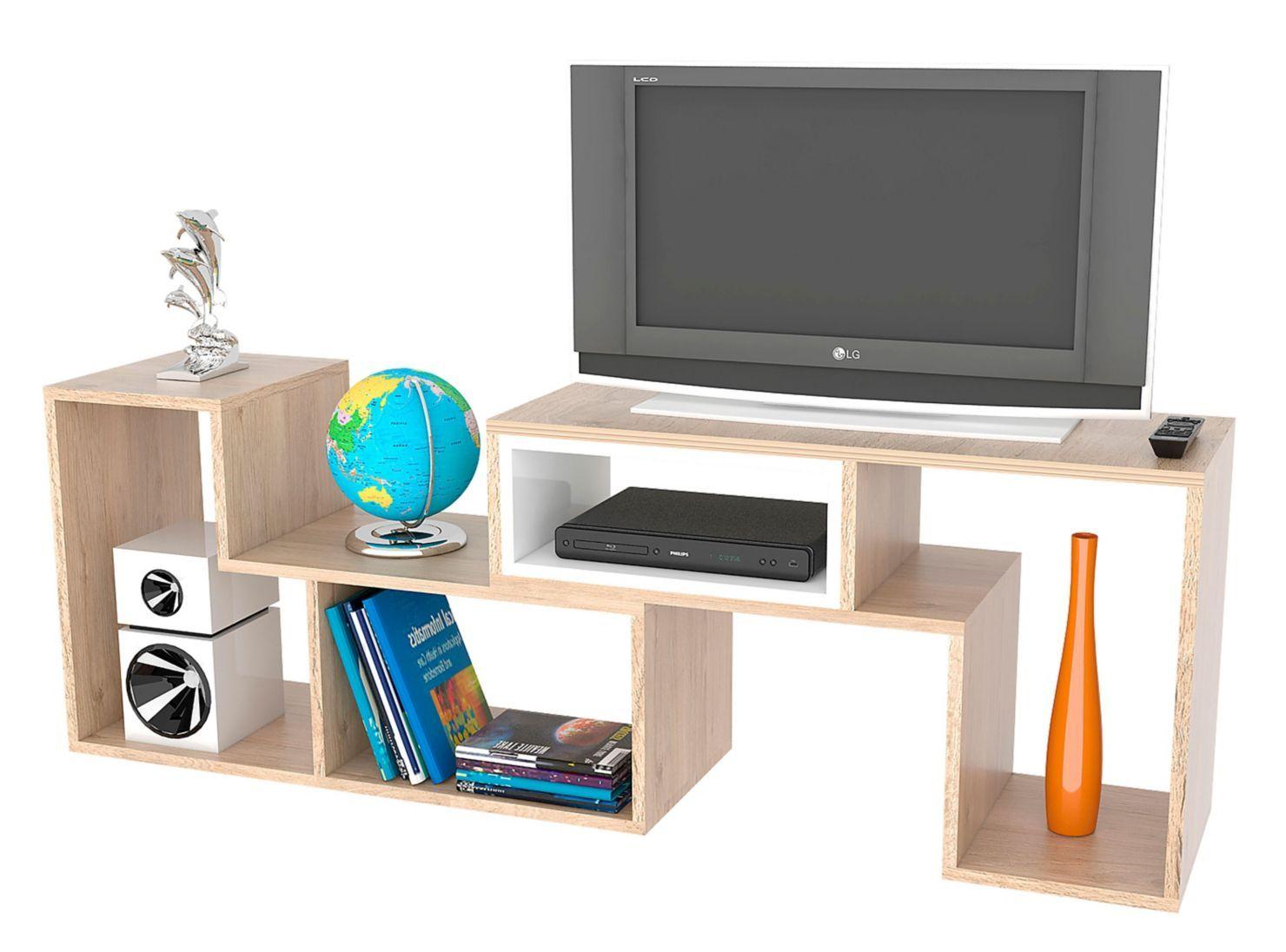 Combo TuHome Living Beijing Rovere Rack Extensible TV 40'' + Biblioteca Cubo TuHome-7
