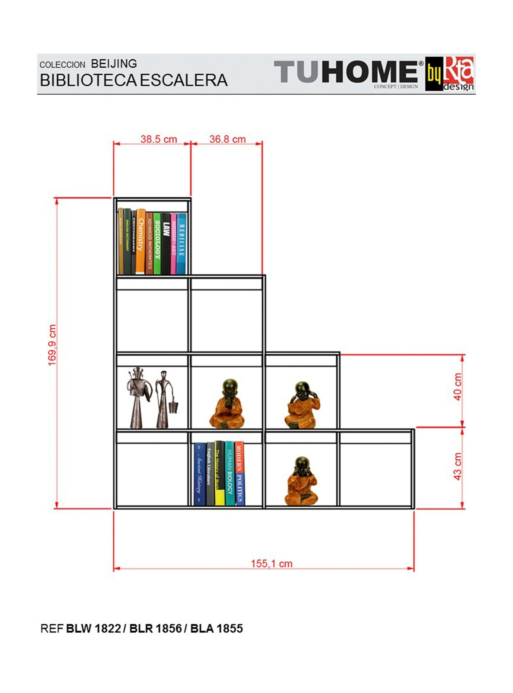 Combo Living Beijing Wengué Rack Extensible TV 40'' + Biblioteca Escalera-5