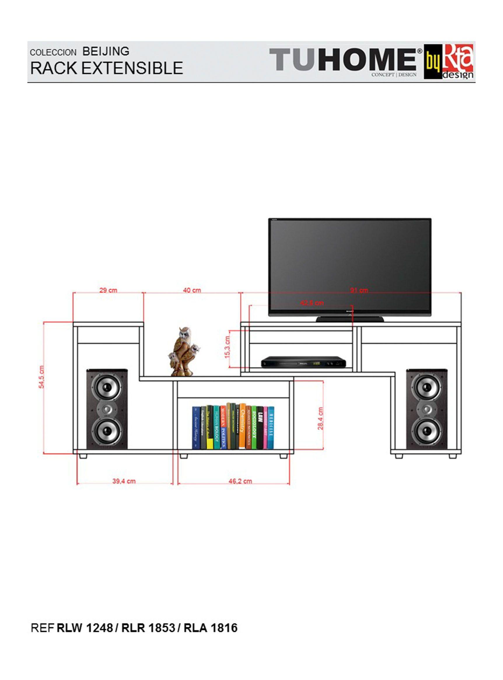Combo Living Beijing Wengué Rack Extensible TV 40'' + Biblioteca Escalera-6