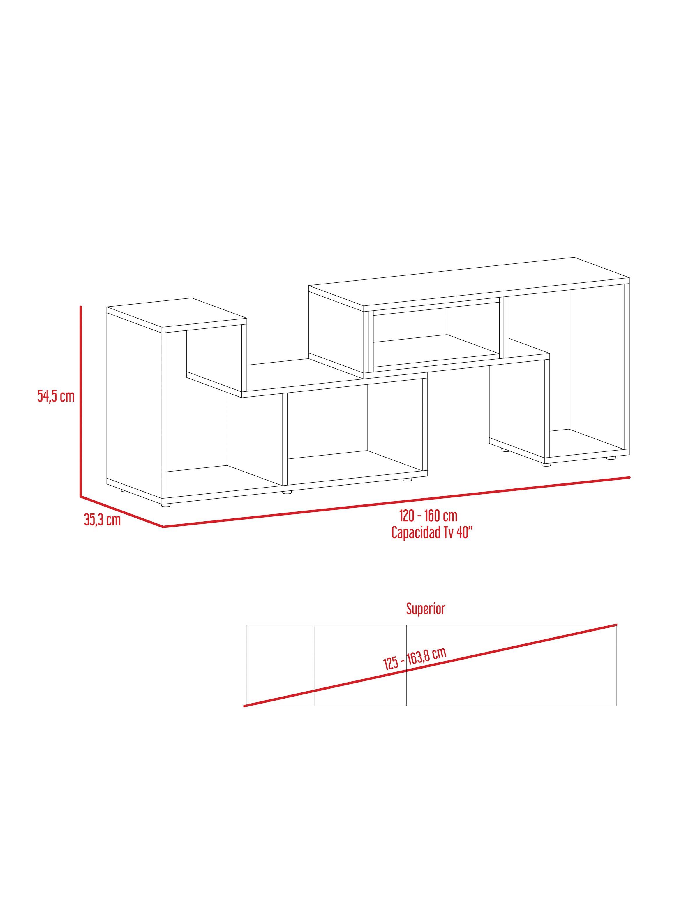Combo Living Beijing Rovere Rack Extensible TV 40'' + Biblioteca Escalera-2