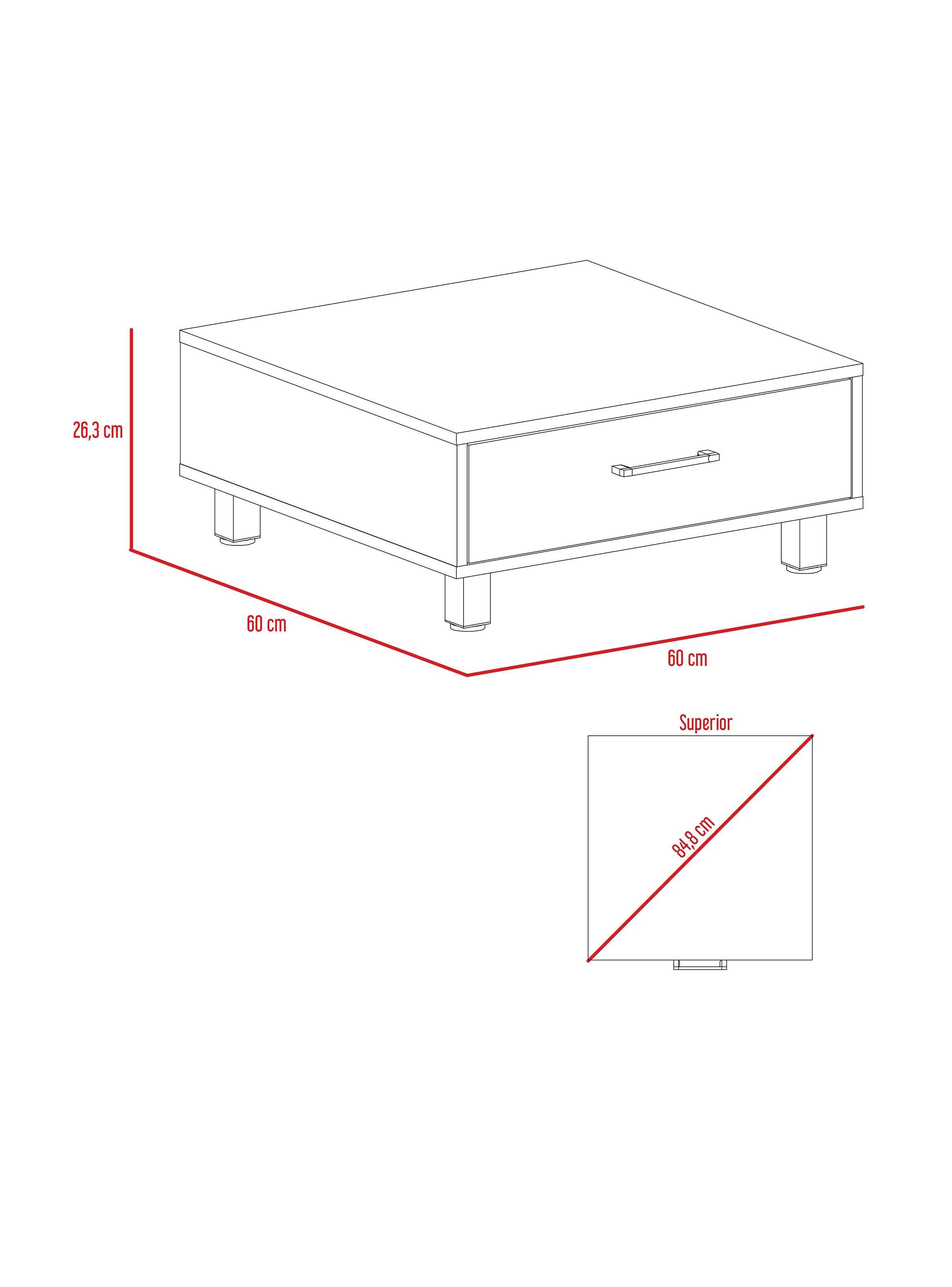 Combo Living Beijing Rovere Rack Extensible TV 40'' + Biblioteca Cubo + Mesa de Centro TuHome-2