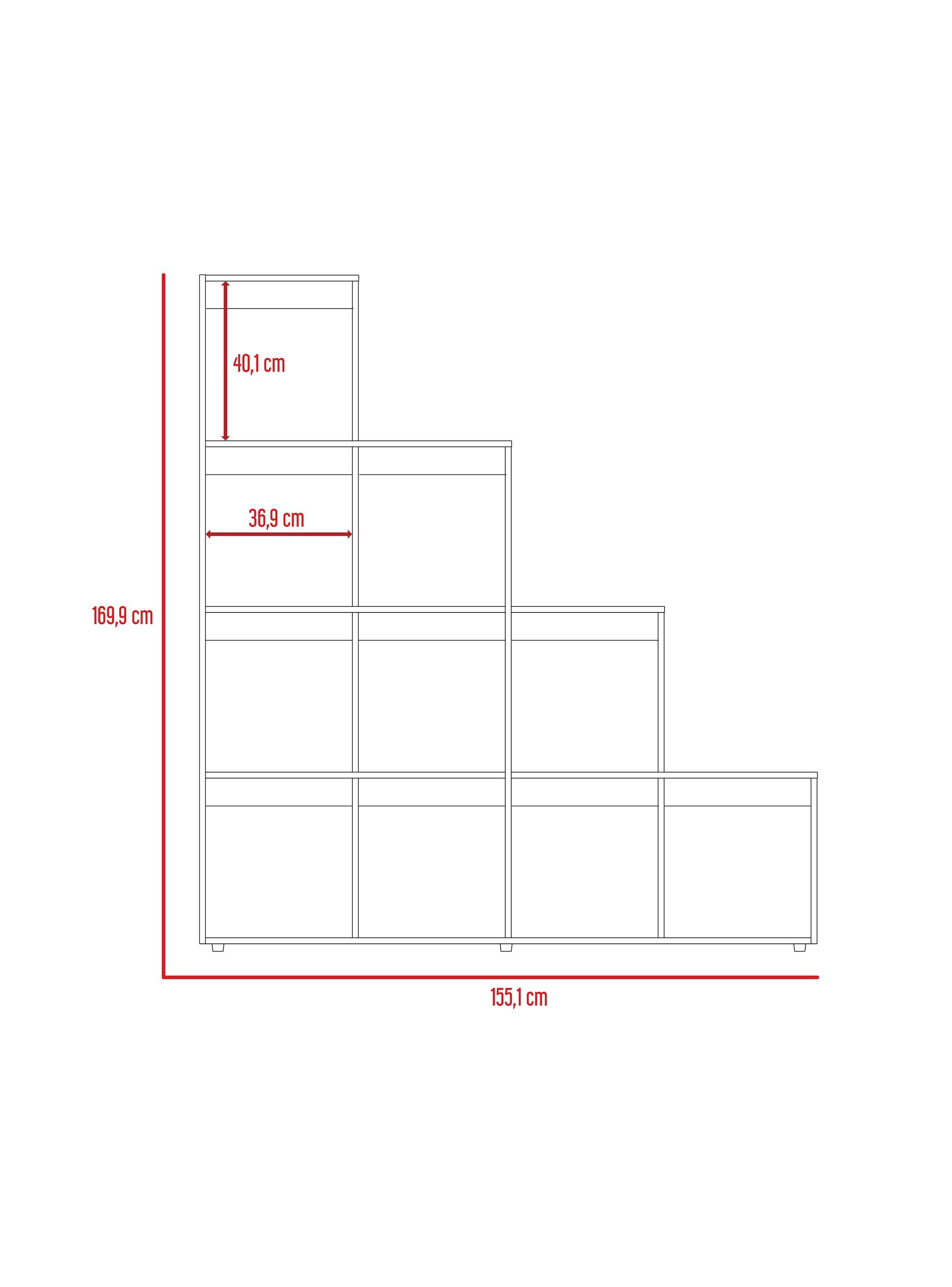 Combo Living Beijing Rovere Rack Extensible TV 40'' + Biblioteca Escalera + Mesa de Centro-3