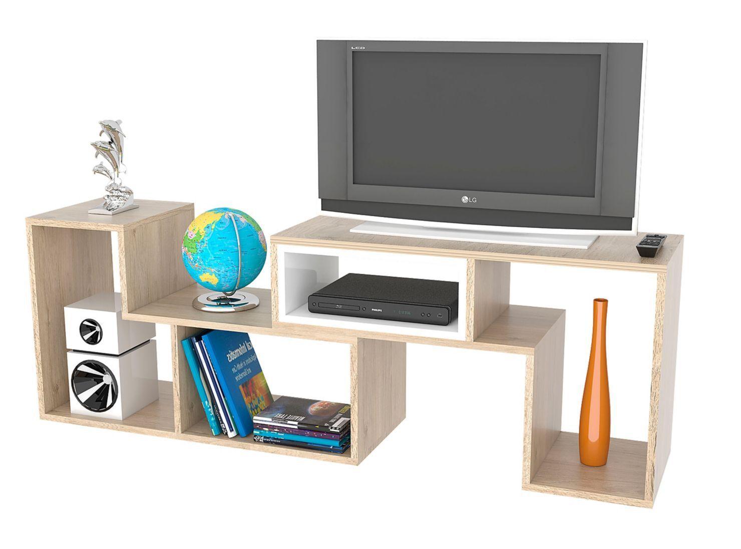 Combo Living Beijing Rovere Rack Extensible TV 40'' + Biblioteca Escalera + Mesa de Centro-4