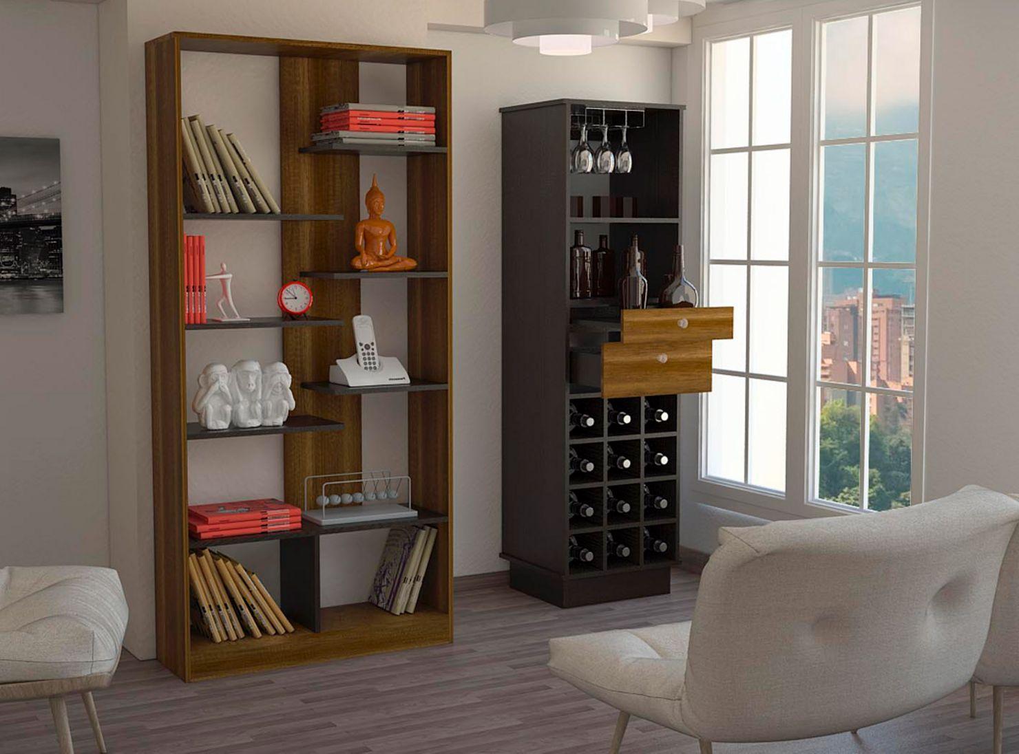 Combo TuHome de Living Classic Biblioteca + Bar Kava TuHome-5
