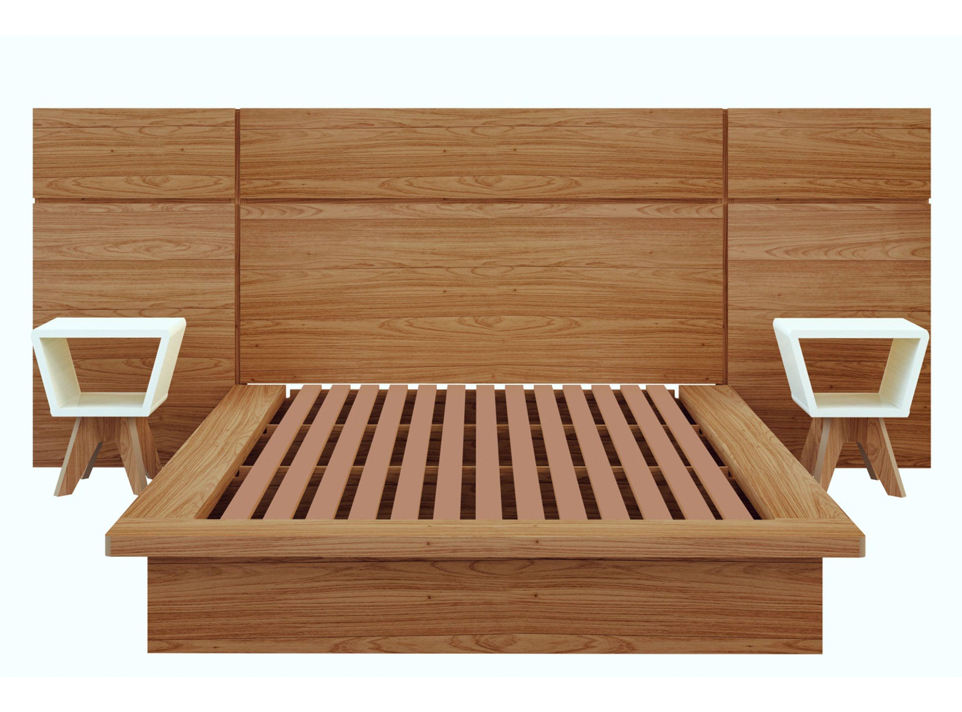 Set Muebles Dormitorio: Respaldo + Veladores + Base Castaño W164 TB713-0