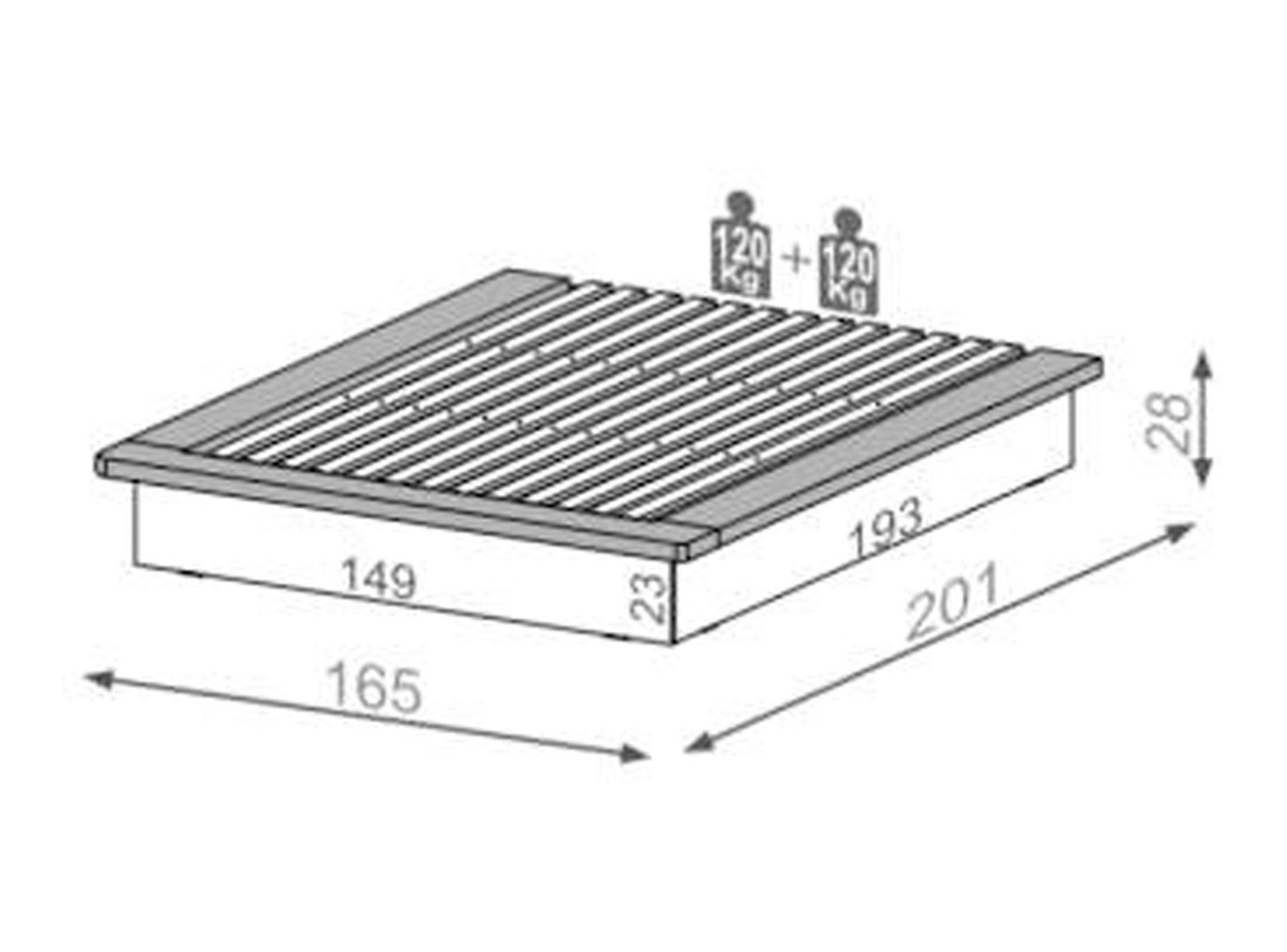 Set Muebles Dormitorio: Respaldo + Veladores + Base Castaño W164 TB713-3