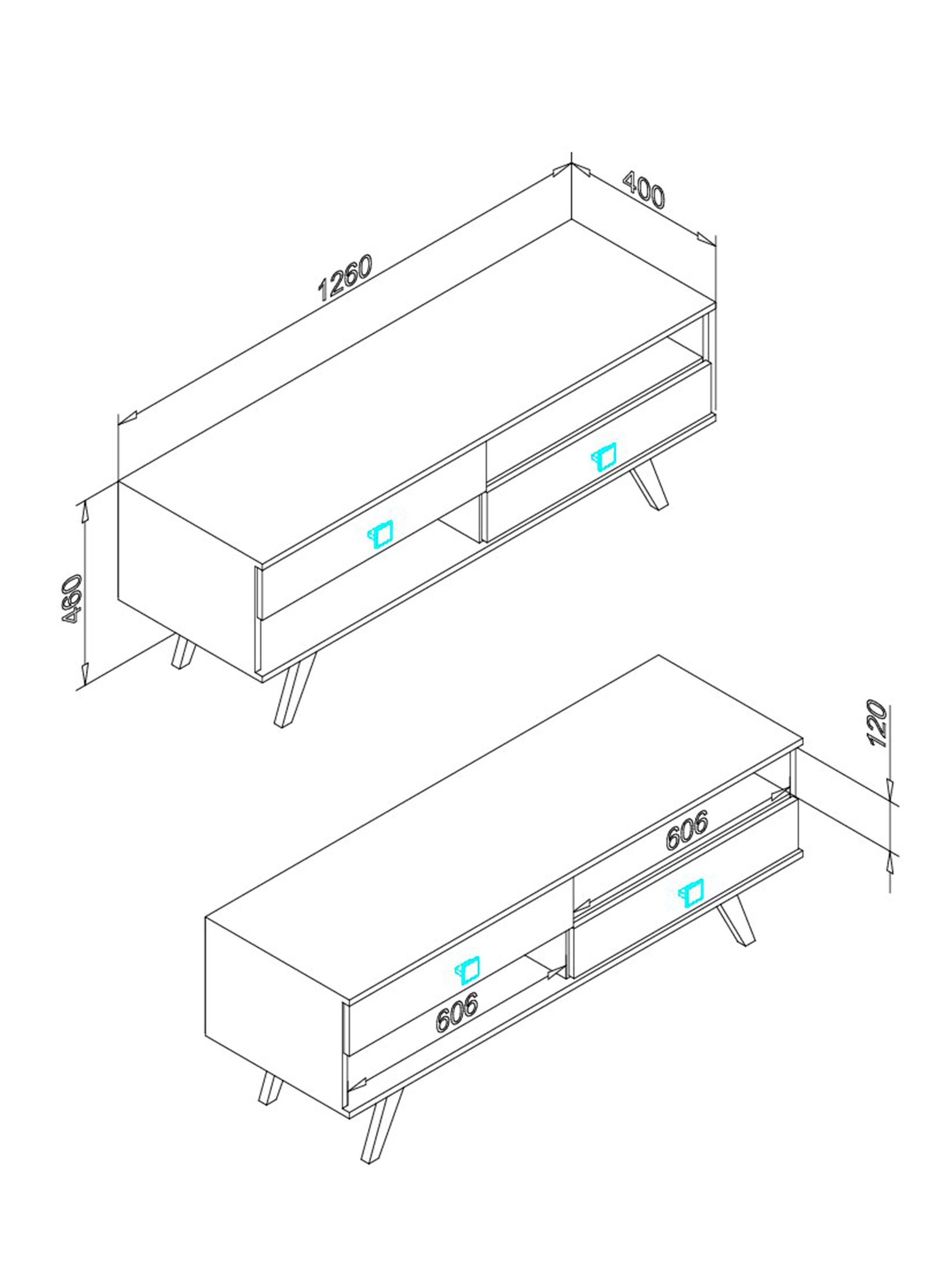 Rack TV 2 Cajones RT3069-2