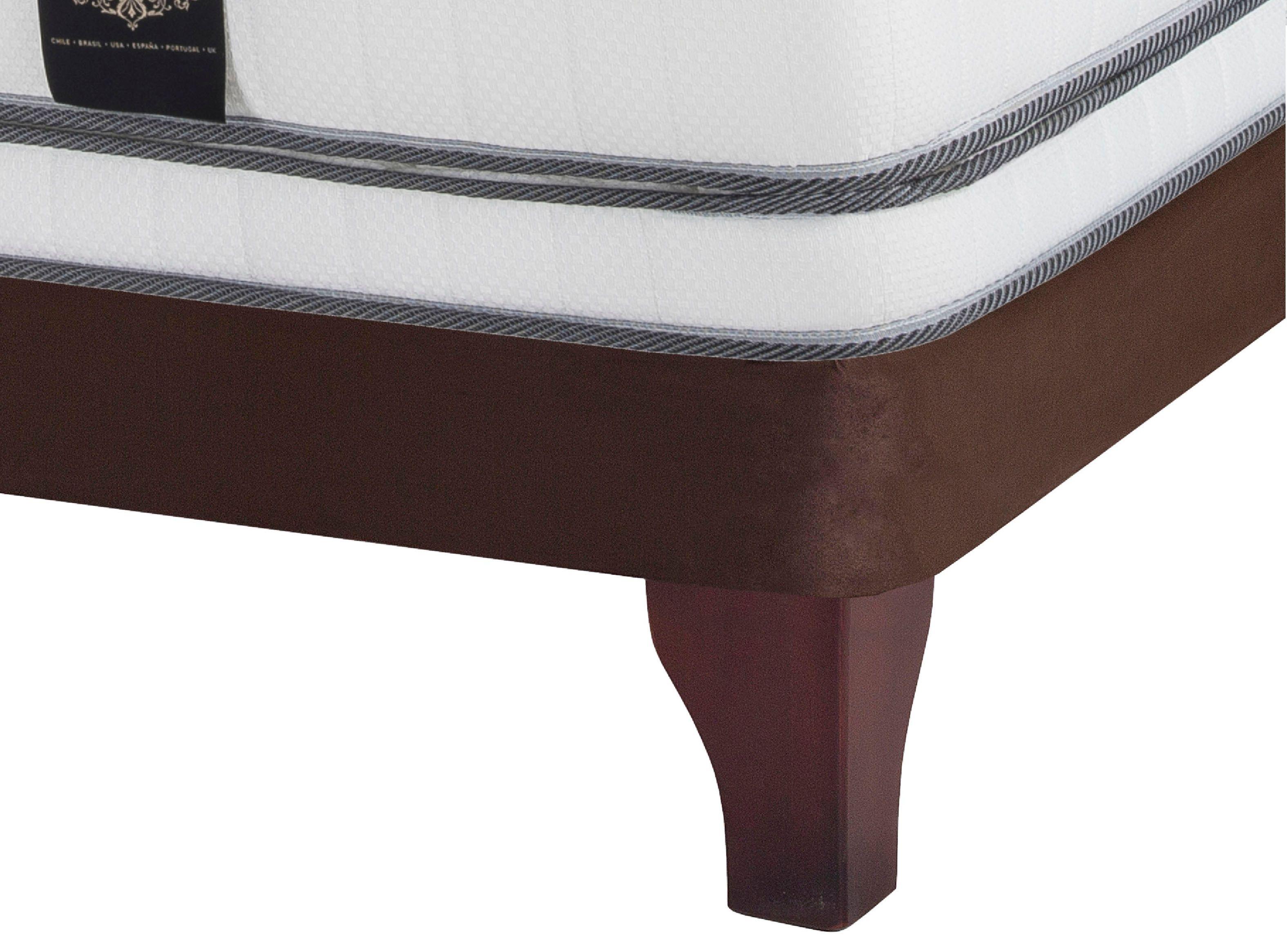 Cama Europea Majesty Súper King Base Dividida Chocolate + Respaldo Design Crudo-2