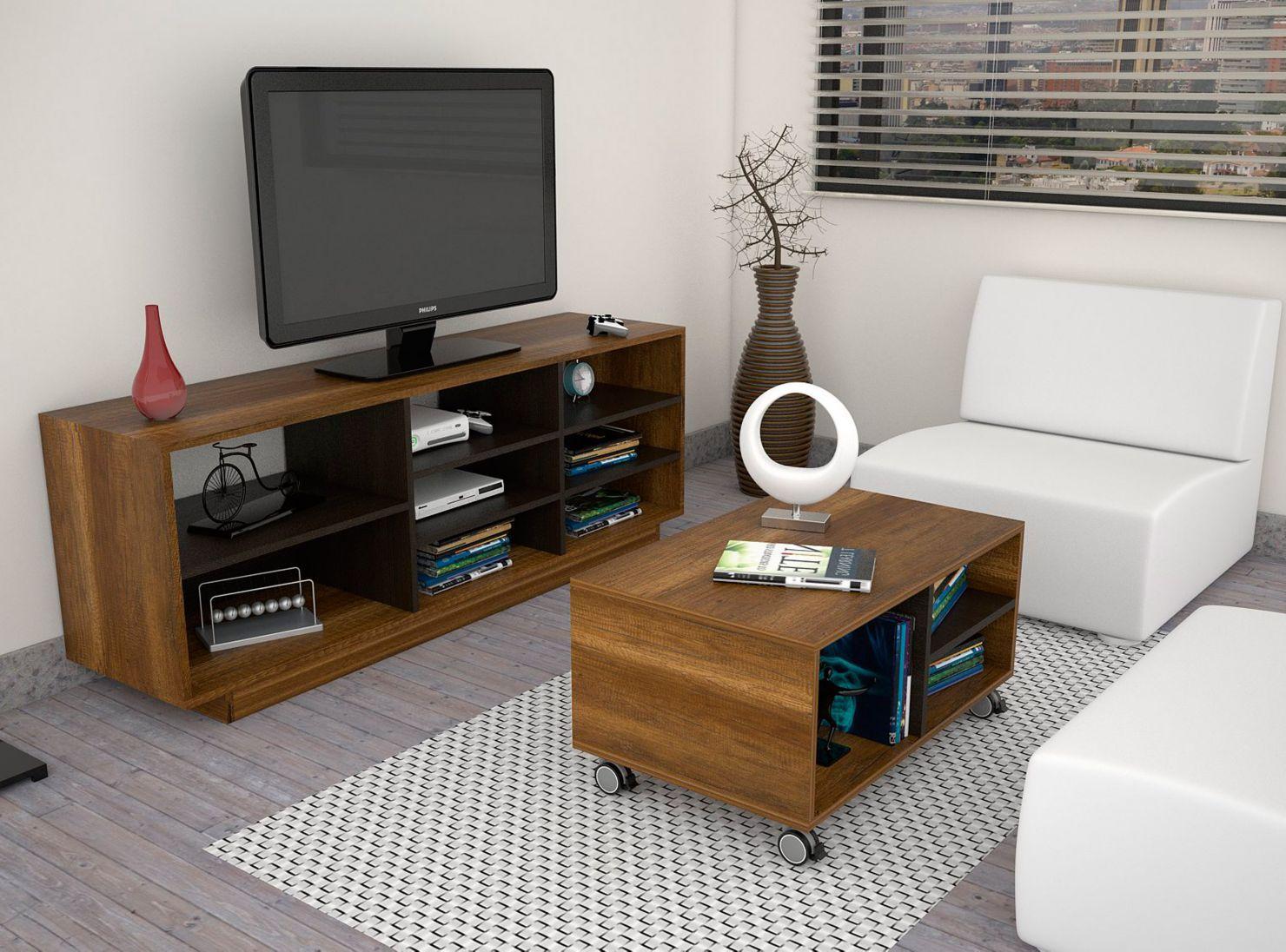 Combo de Living Classic Rack TV 58'' + Mesa de Centro Attimo-0