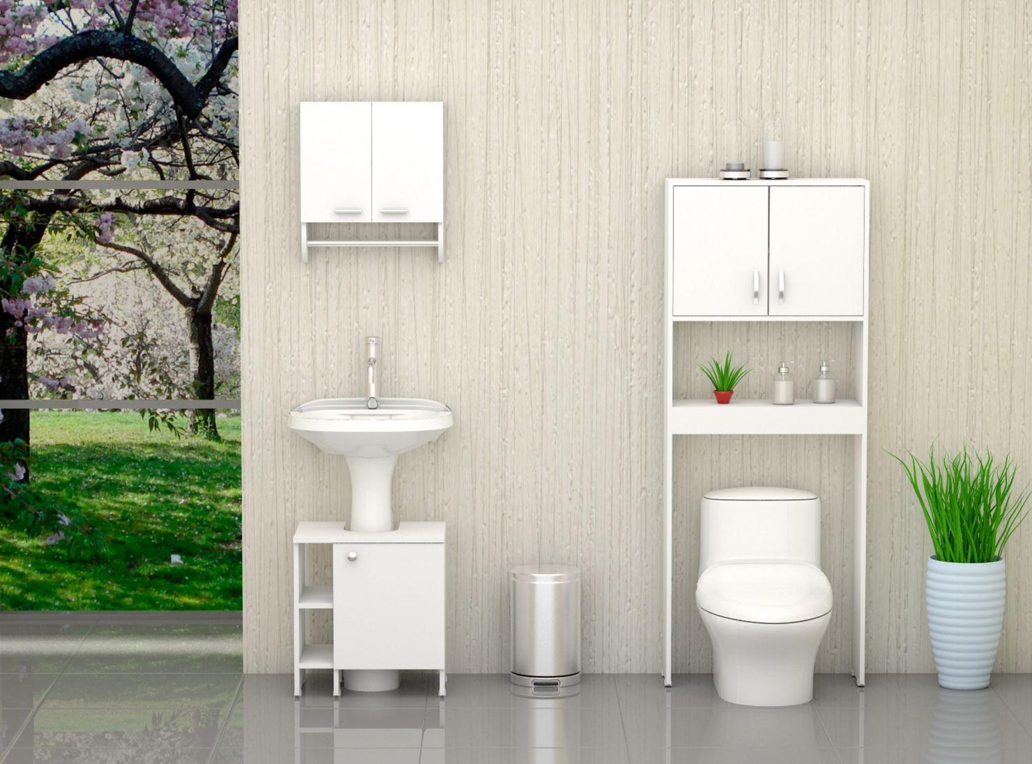 Combos Baño Big Bath Botiquín Mural + Optimizador Lavamanos 47-A + Armario 2 Puertas TuHome-2